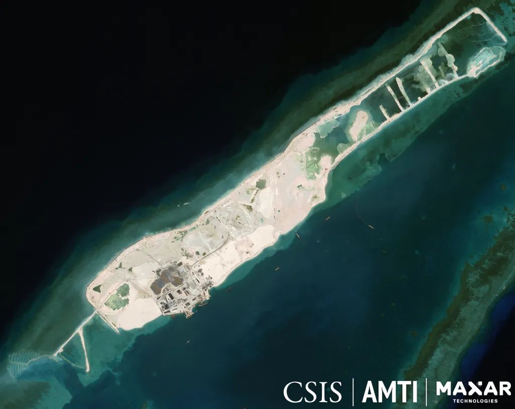 圖為2024年5月11日拍攝到的柏礁。 (圖:CSIS)
