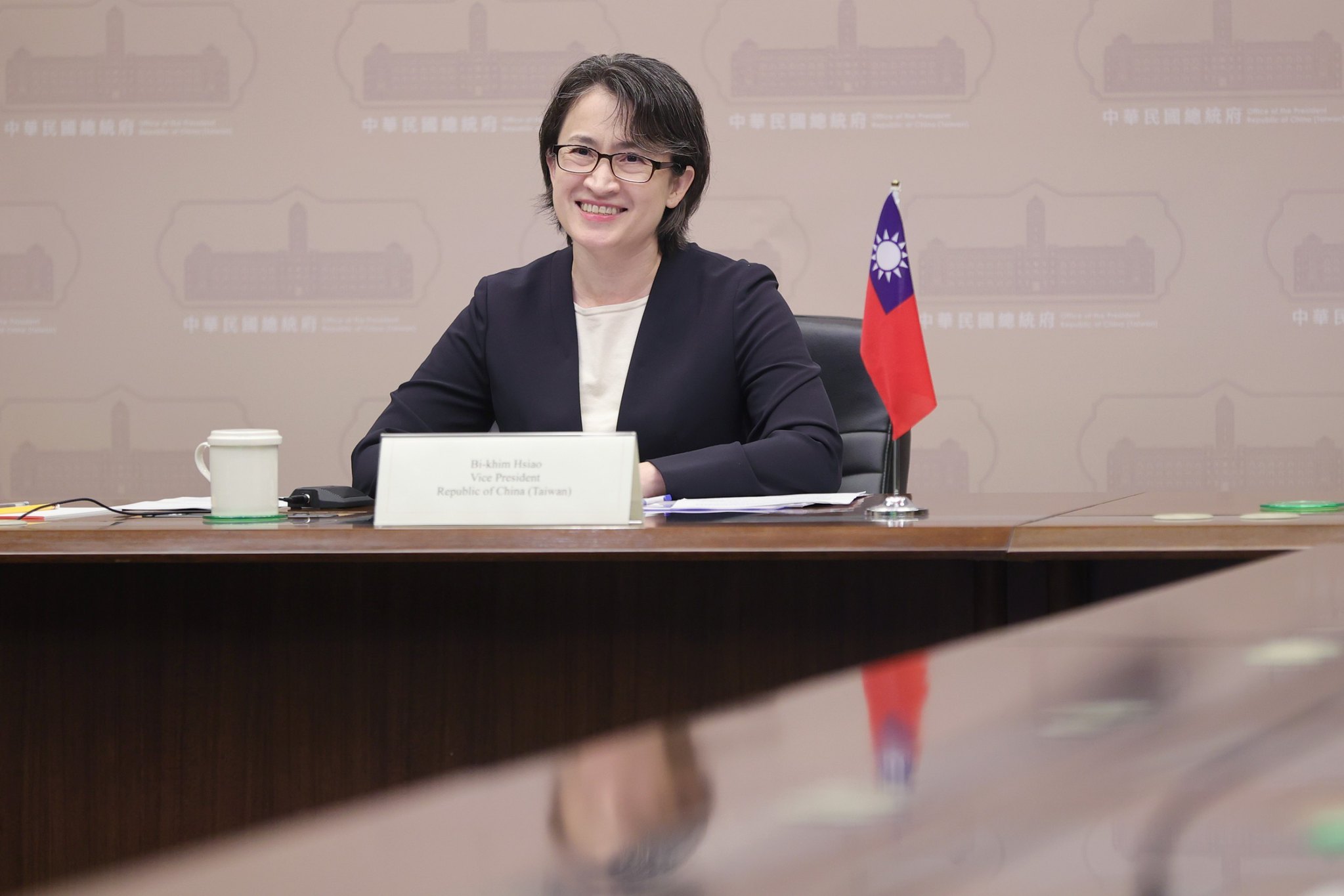 副總統蕭美琴20日在英國智庫「王家國際事務研究所」年度會議中發表演說。(圖：總統府flickr)