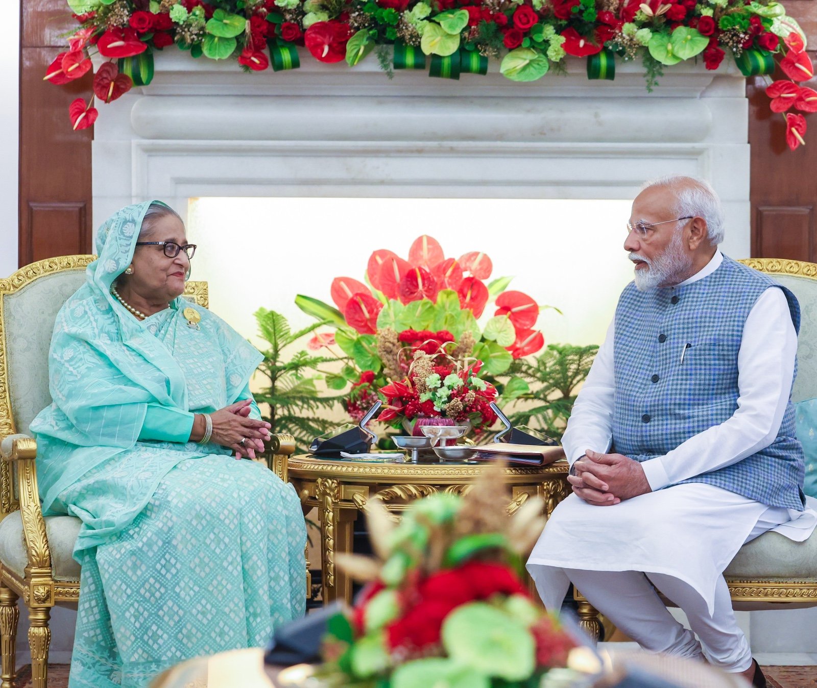印度總理莫迪(Narendra Modi)6月22日在新德里會見孟加拉總理哈希納(Sheikh Hasina)。 (圖:@narendramodi)
