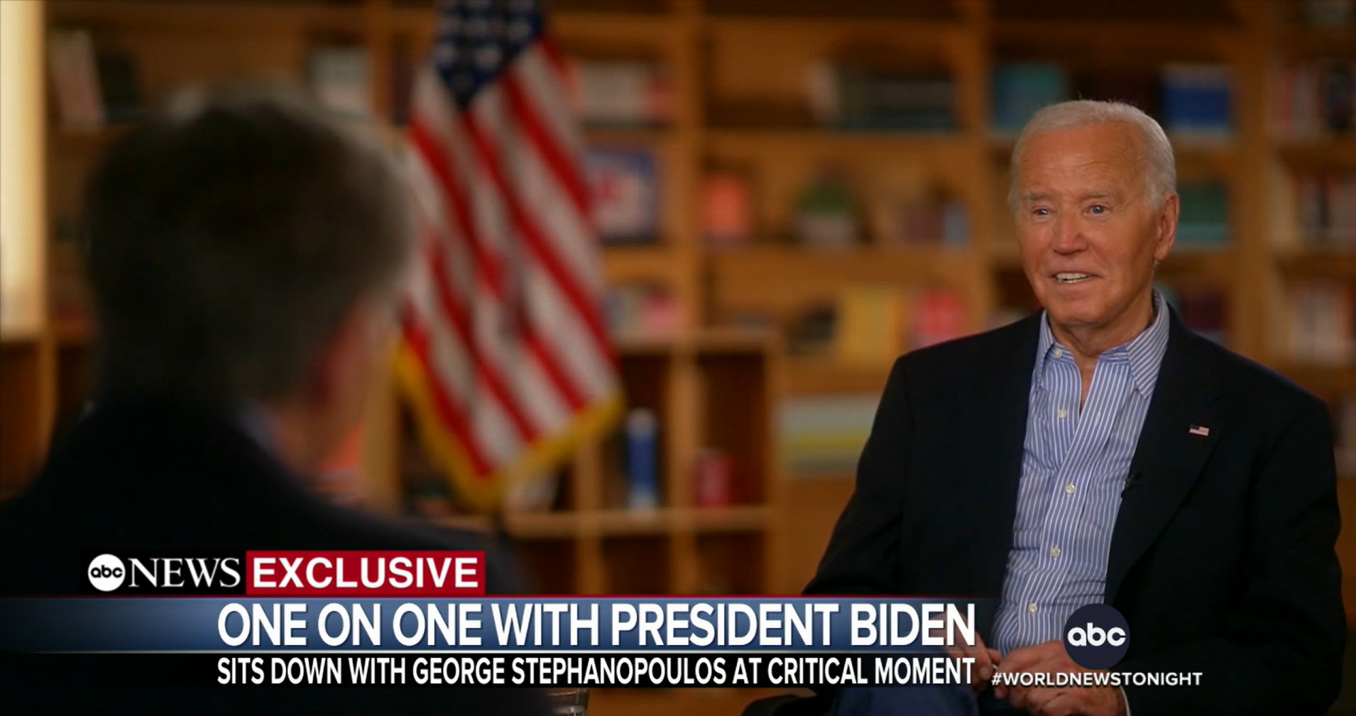 美國總統拜登(Joe Biden)接受美國廣播公司新聞網(ABC News)獨家專訪。(翻攝ABC News官網)