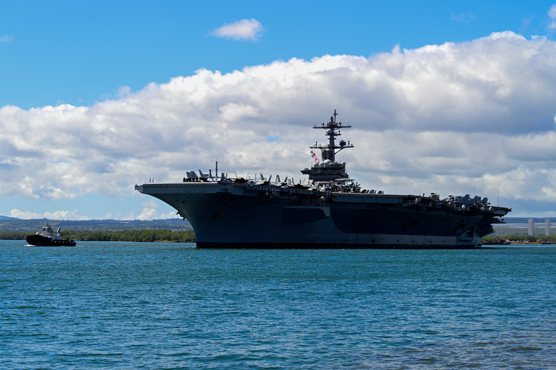 圖為美國航空母艦卡爾文森號(USS Carl Vinson，CVN-70)。資料照。(圖：中央社)