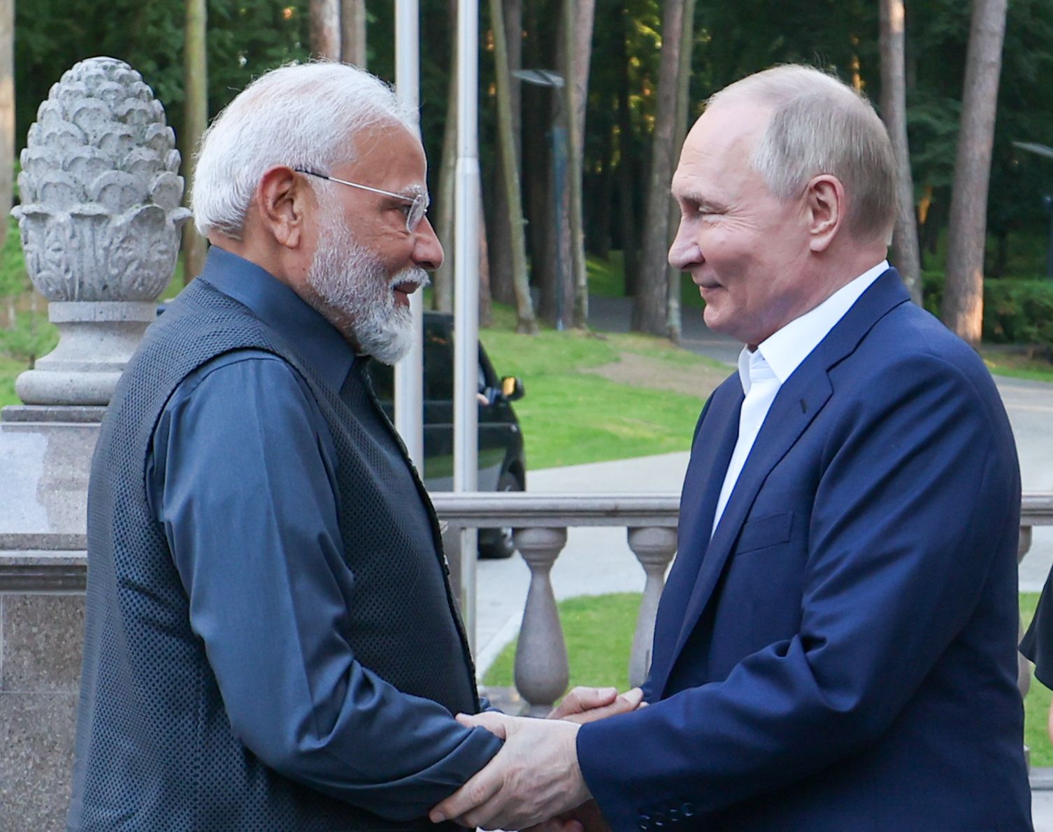 印度總理莫迪訪俄會晤蒲亭。 (圖:@narendramodi)
