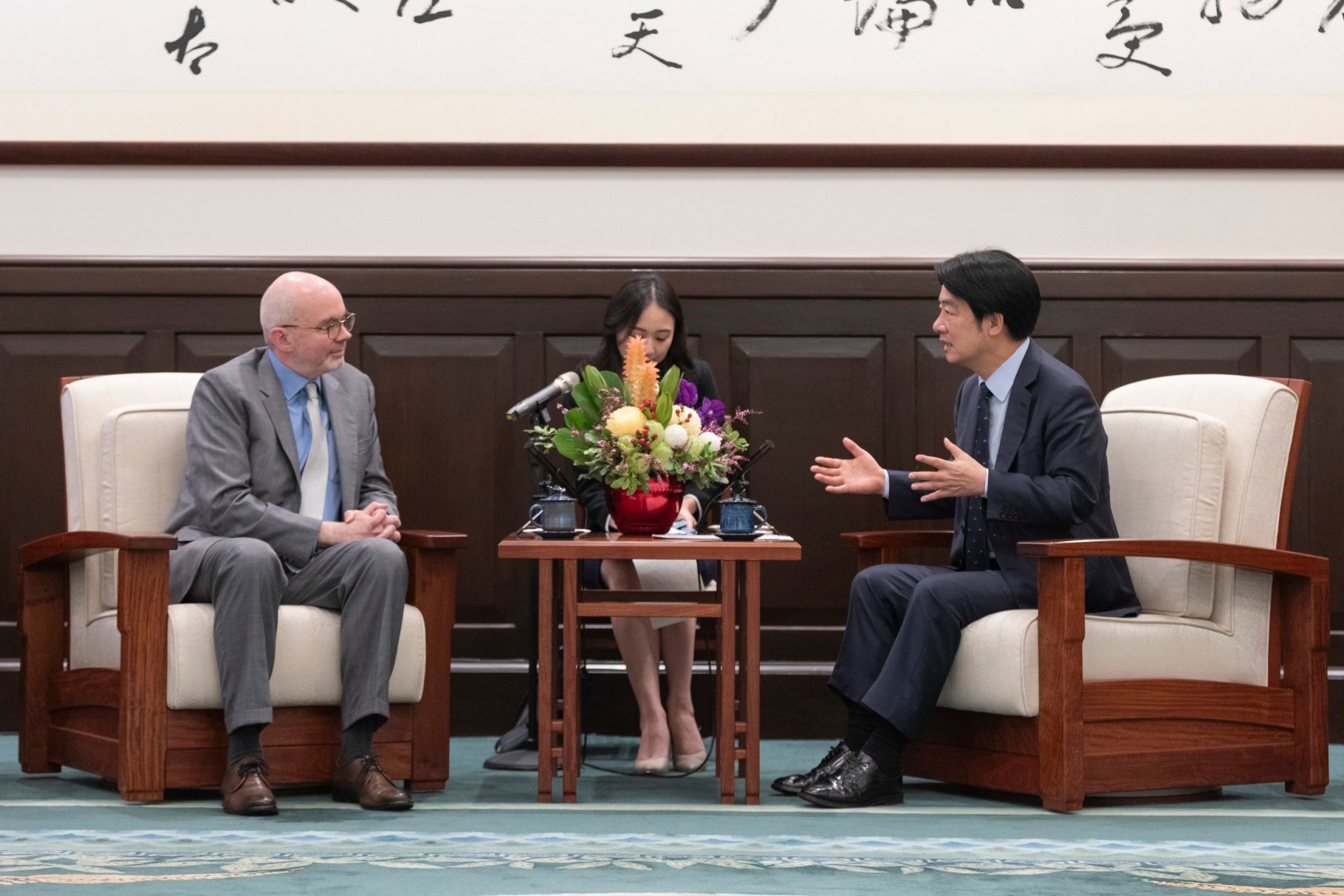 賴清德總統10日接見美國在台協會AIT新處長谷立言。 (圖:總統府)