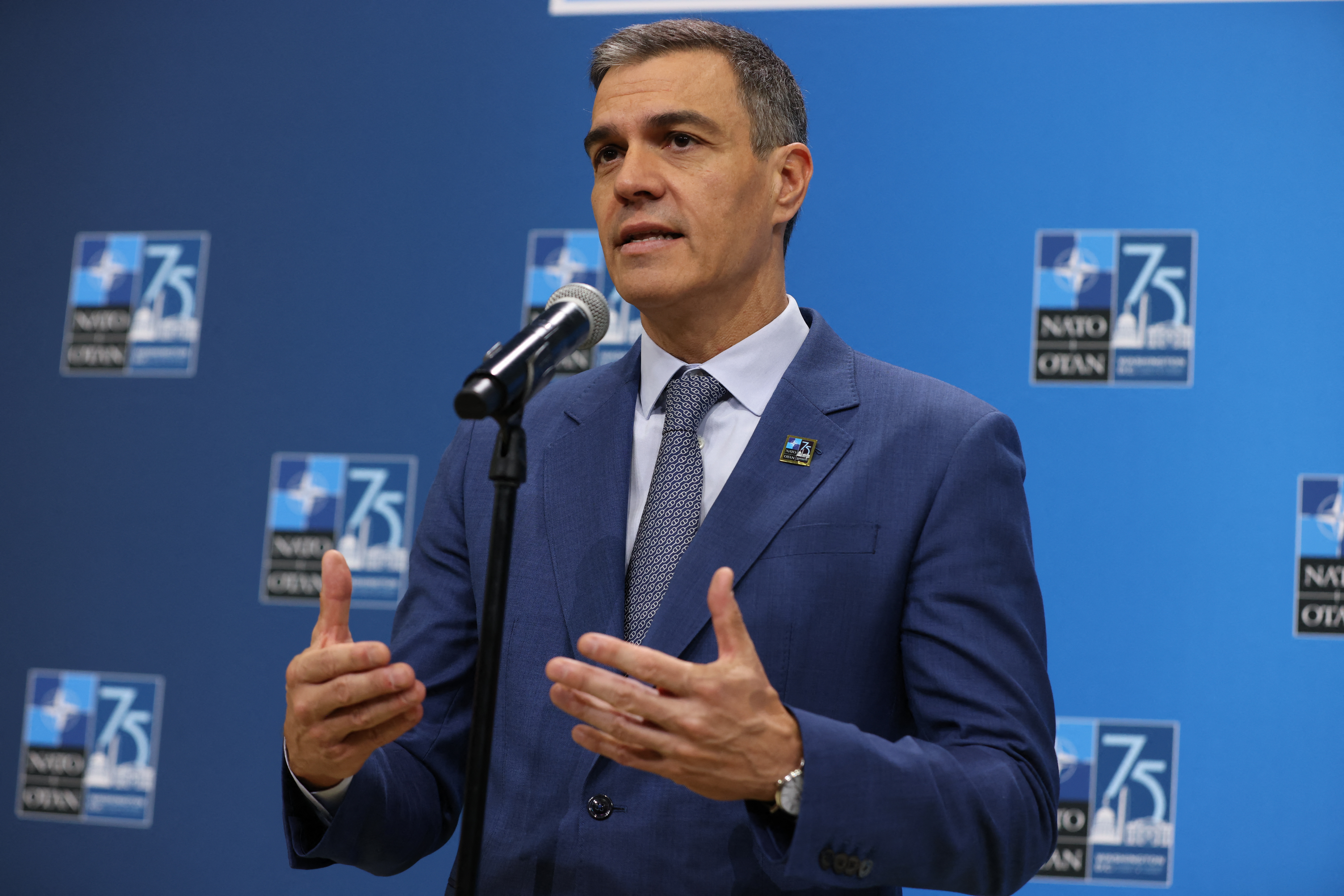 西班牙總理桑傑士(Pedro Sanchez)。(AFP)