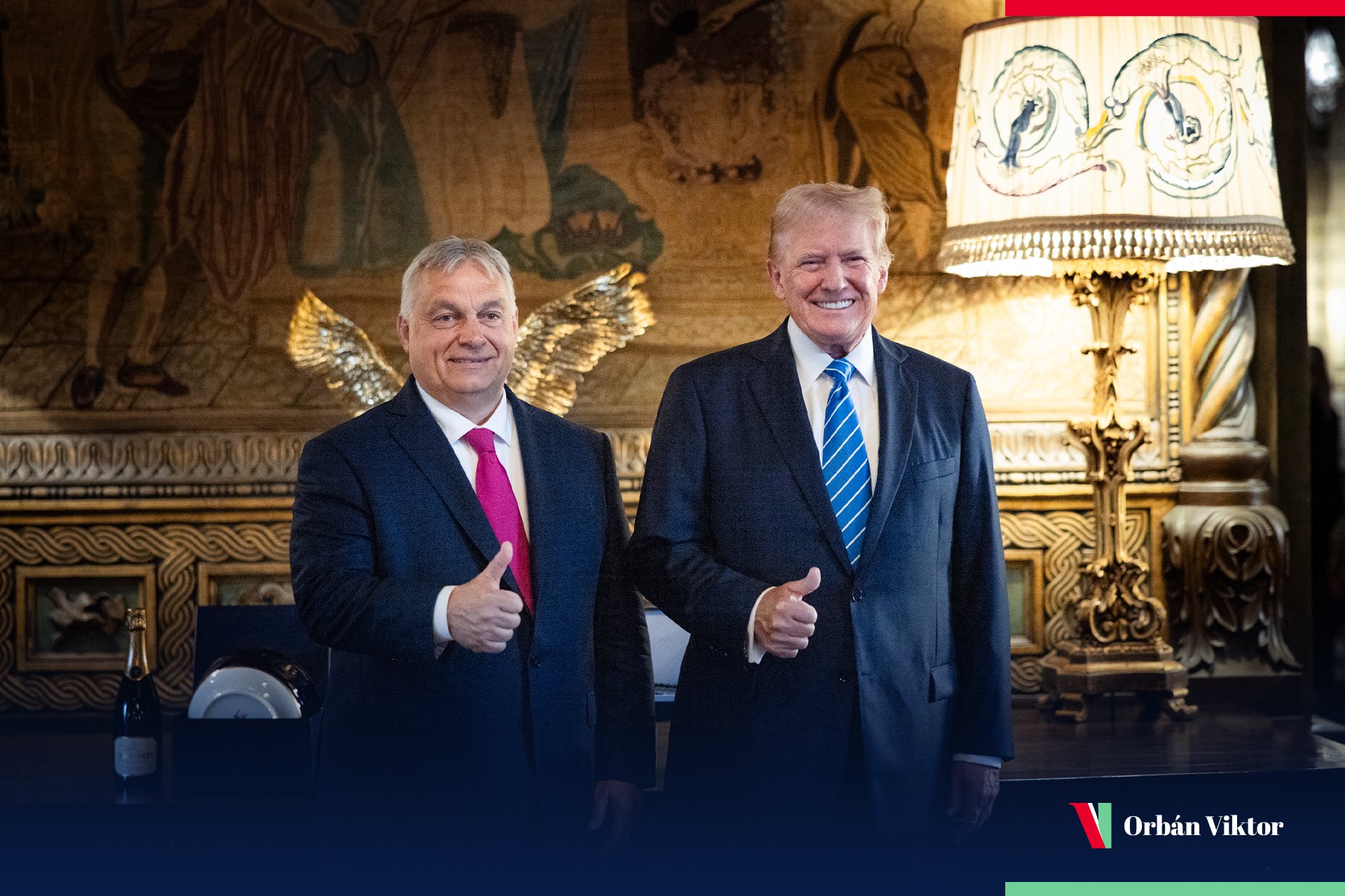 匈牙利總理奧班(Viktor Orban)今年7月搭機前往佛羅里達州和美國前總統川普(Donald Trump)會面。(圖:@PM_ViktorOrban)