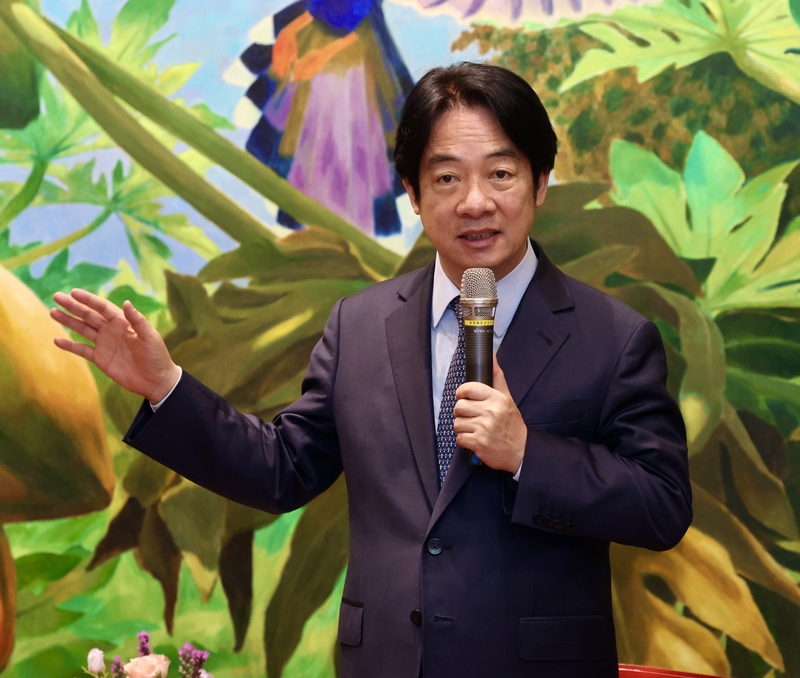 賴清德總統（圖）18日在總統府接見世界台灣商會聯合總會第30屆回國訪問暨投資考察團，並發表致詞。 (圖：中央社)