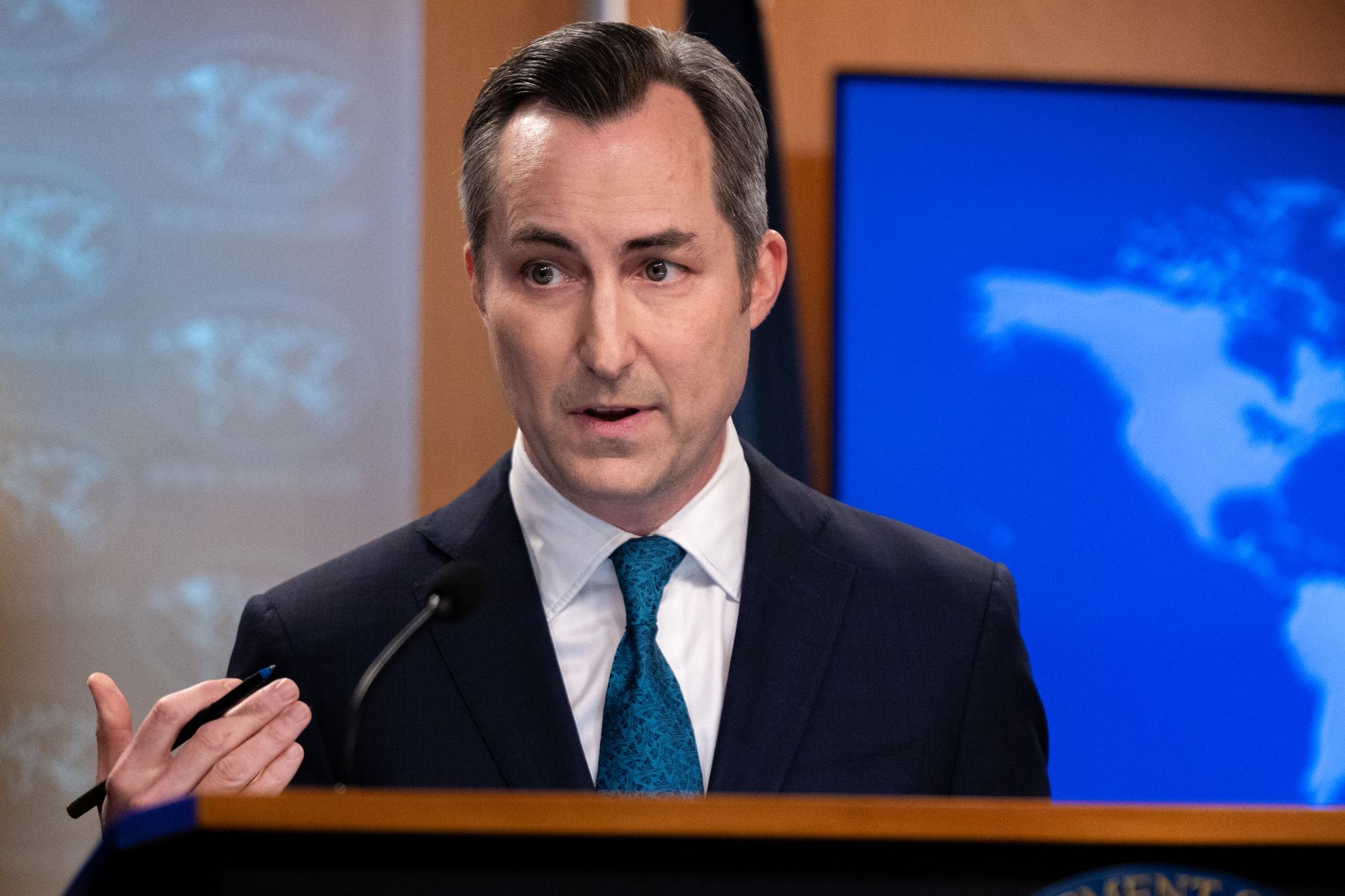 美國國務院發言人米勒(Matthew Miller)。(AFP)