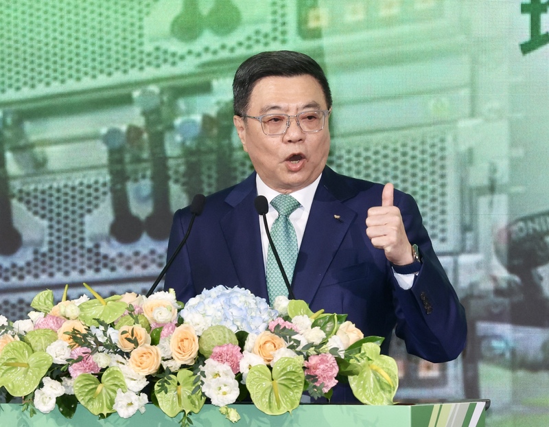 民進黨全代會21日下午在台北國際會議中心登場，行政院長卓榮泰在會中進行施政報告。(圖:中央社)