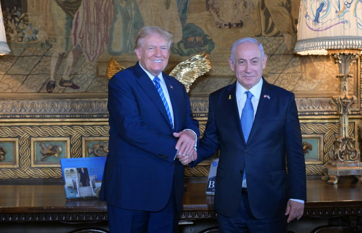 美國共和黨總統候選人川普(Donald Trump，左)、以色列總理尼坦雅胡(Benjamin Netanyahu，右)。(X平台/@netanyahu)