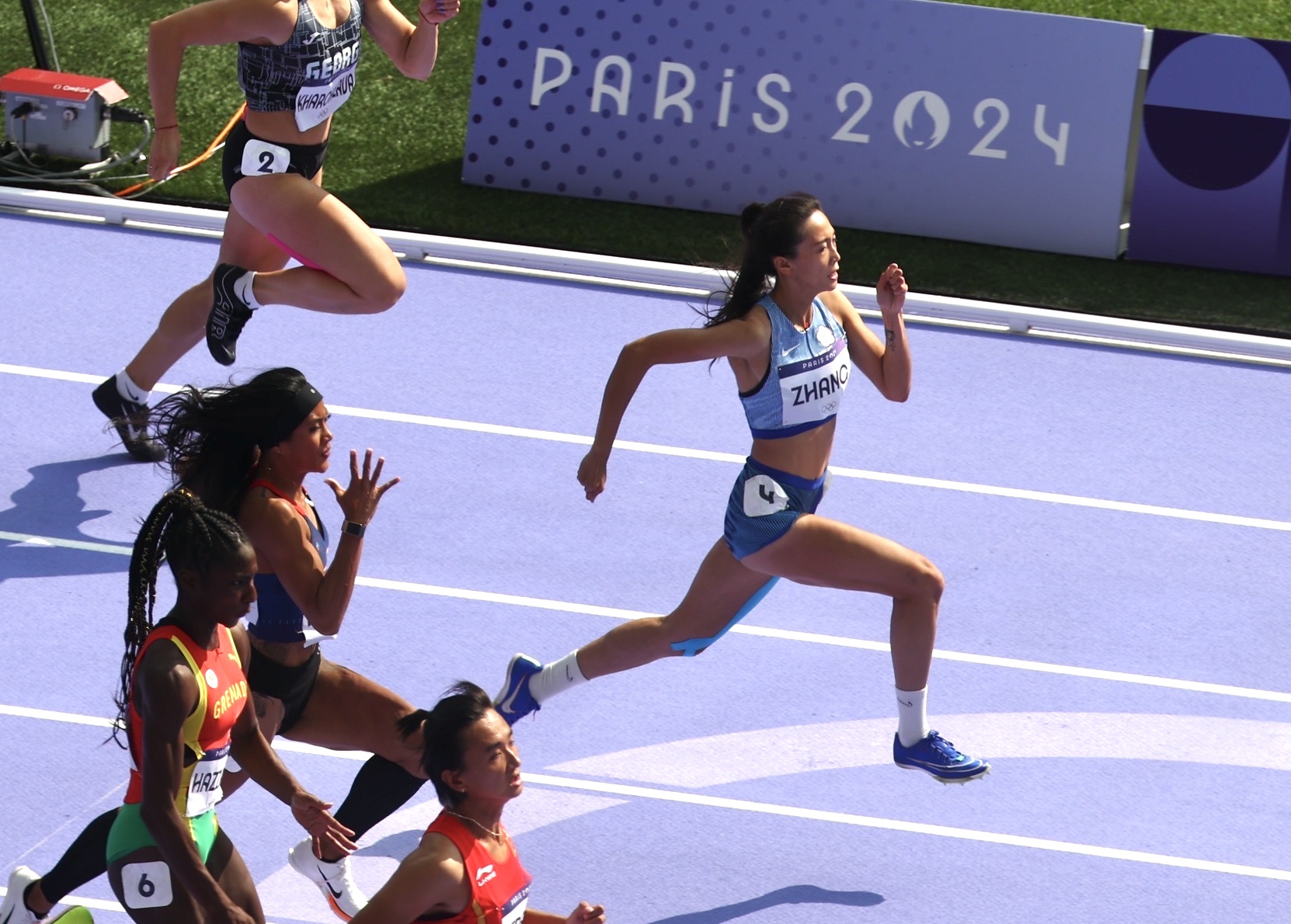 「跨欄正妹」張博雅2日在巴黎奧運女子100公尺預賽，以11秒88作收，無緣準決賽。（中華奧會提供）