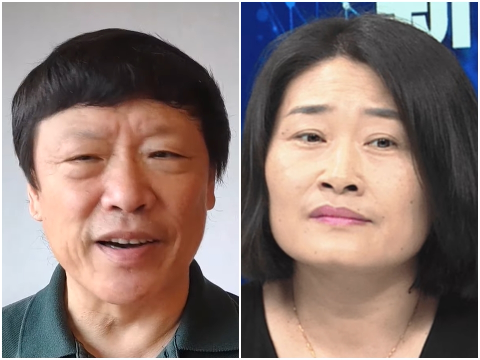 胡錫進與勞東燕。(合成圖/YT)