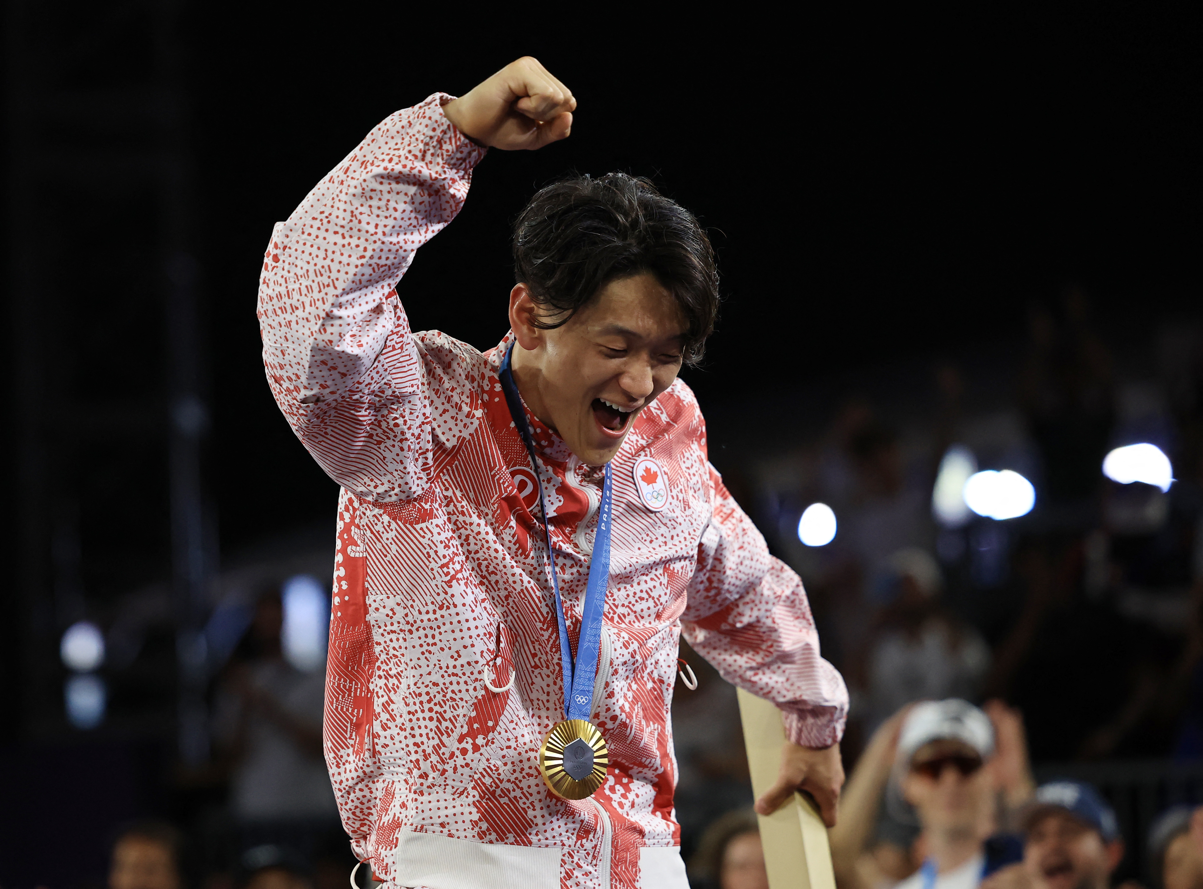 加拿大好手、韓裔舞者Phil Wizard(藝名)11日在巴黎奧運贏得首屆霹靂舞男子組金牌。(AFP)