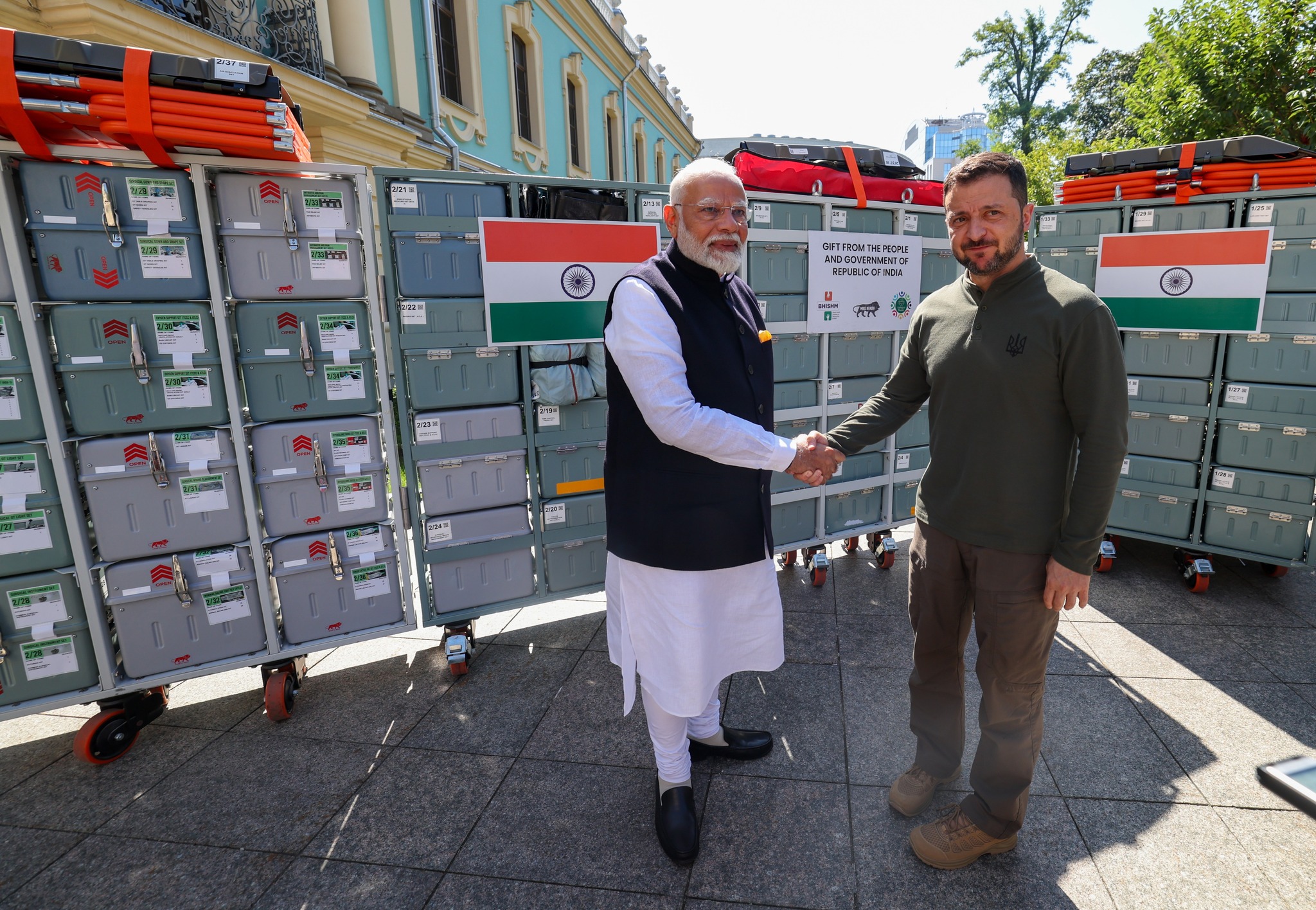 印度總理莫迪23日在基輔與烏克蘭總統澤倫斯基會面。(圖：Narendra Modi臉書)