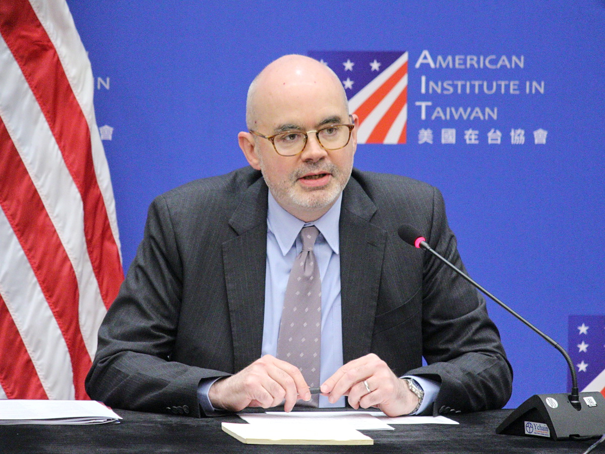 美國在台協會處長谷立言(Raymond F. Greene)。 (央廣記者王照坤 攝)