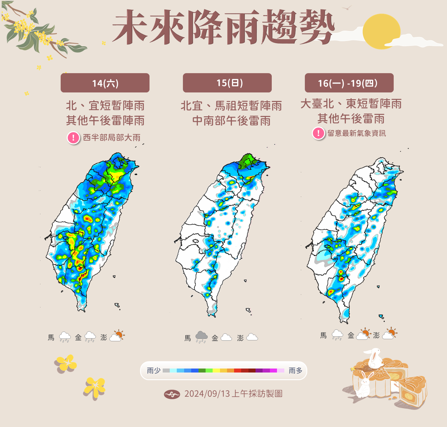 降雨趨勢圖 (氣象署提供)