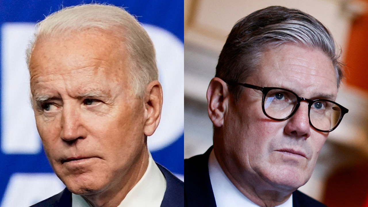 美國總統拜登(左)和英國首相施凱爾(右)將在13日會面。資料合成照。(路透社/達志影像)