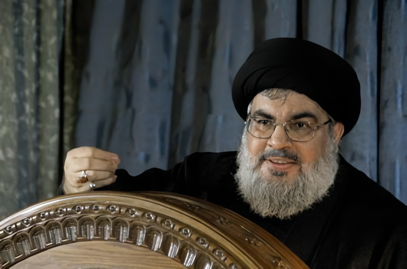 黎巴嫩真主黨(Hezbollah)領袖納斯拉勒(Hassan Nasrallah)。(AFP)