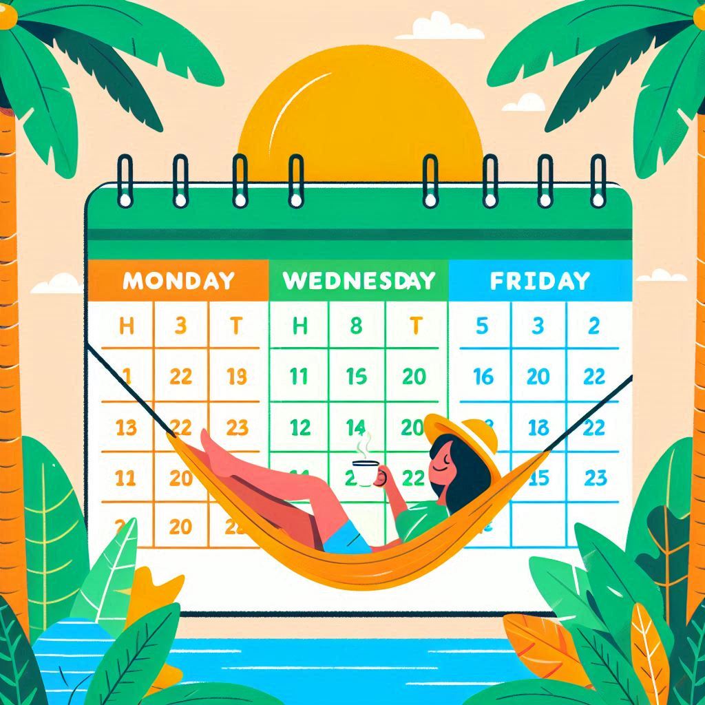 週休三日。(AI生成圖)