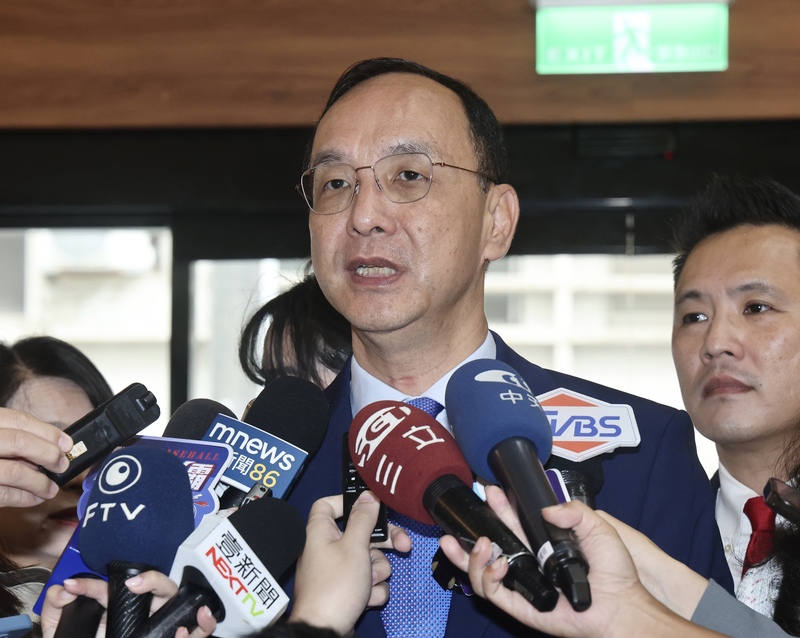 國民黨主席朱立倫受訪。(中央社照片)