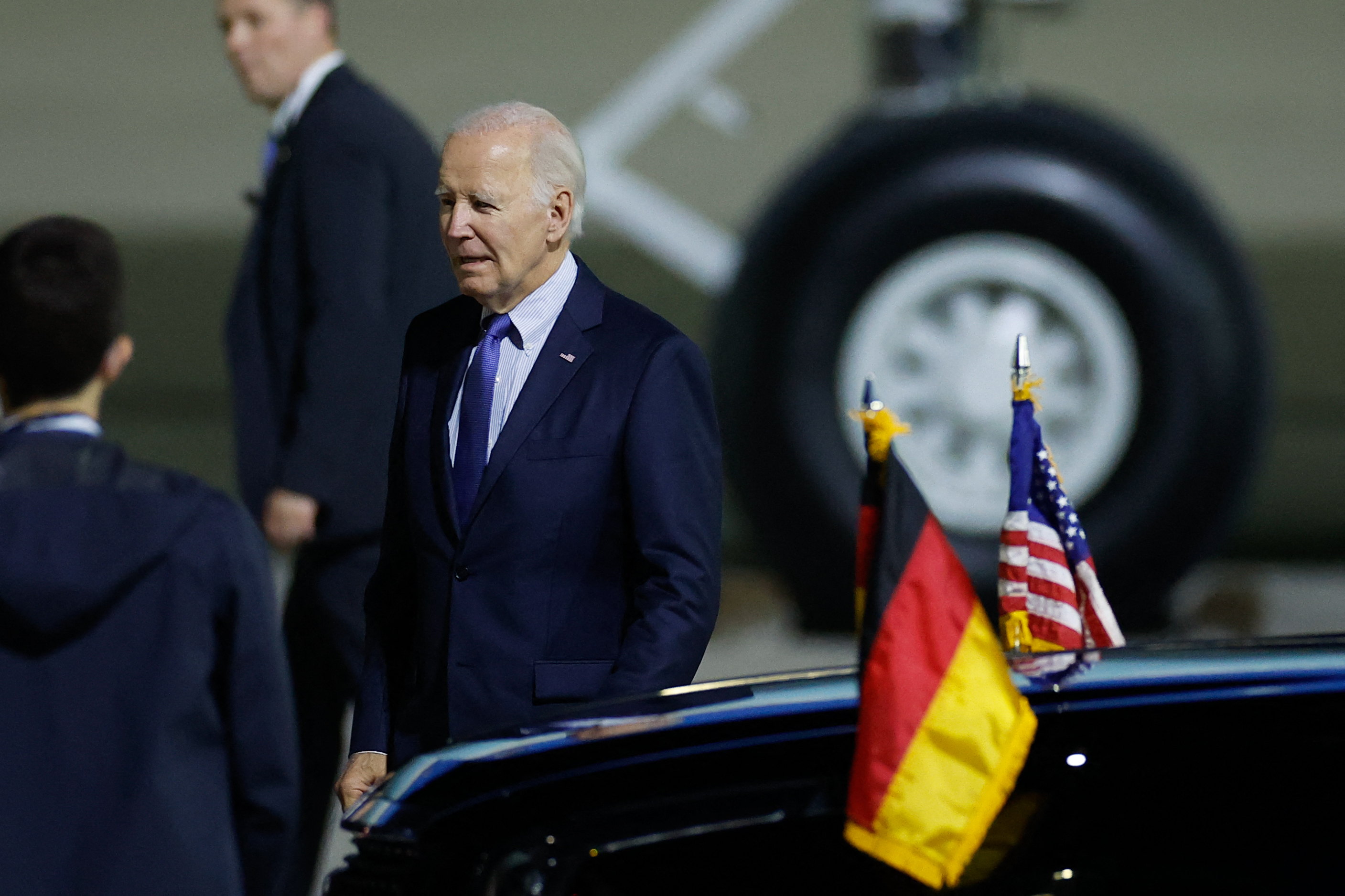美國總統拜登(Joe Biden)17日晚間抵達柏林。 (AFP)