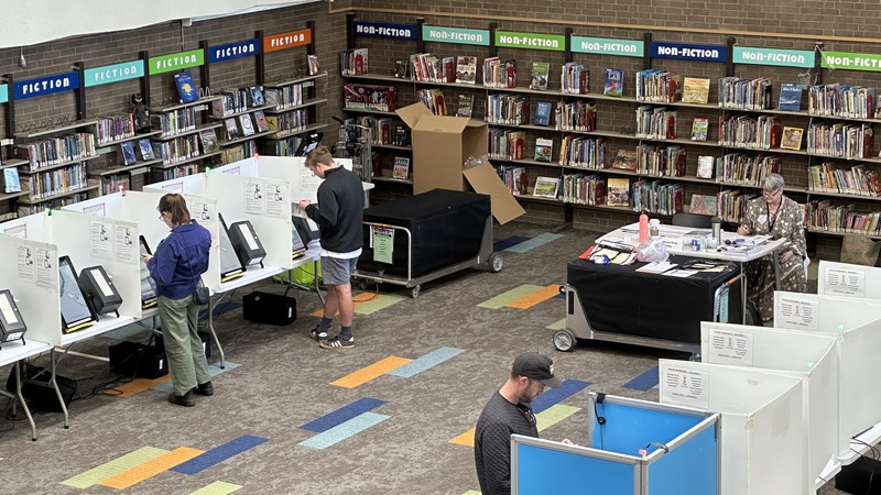 美國總統大選，內華達州雷諾市選民20日提前投票。 (資料照片／中央社)