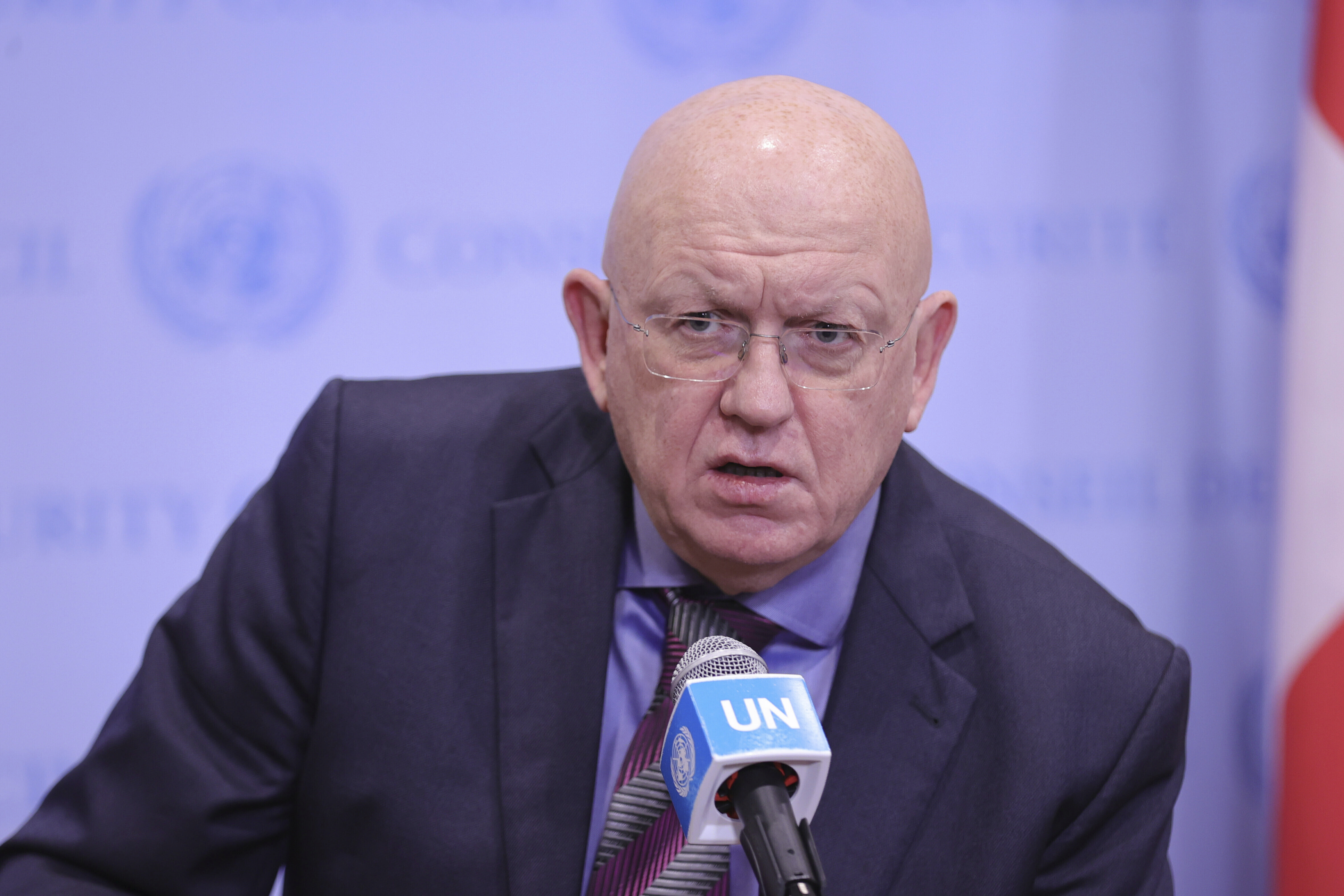 俄羅斯駐聯合國大使涅班濟亞(Vassily Nebenzia)。資料照。(美聯社/達志影像)