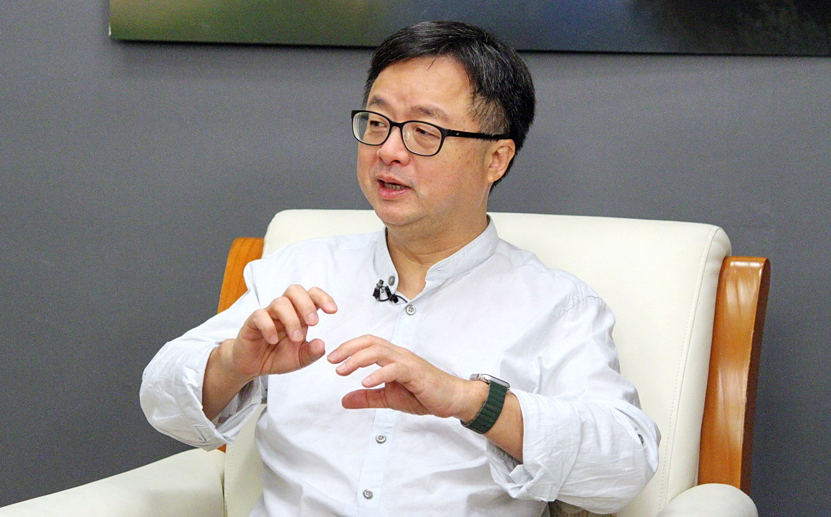 海基會秘書長羅文嘉9日表示，中共認知戰透過資訊戰、心理戰等混合戰方式進到台灣。資料照。(記者王照坤 攝)