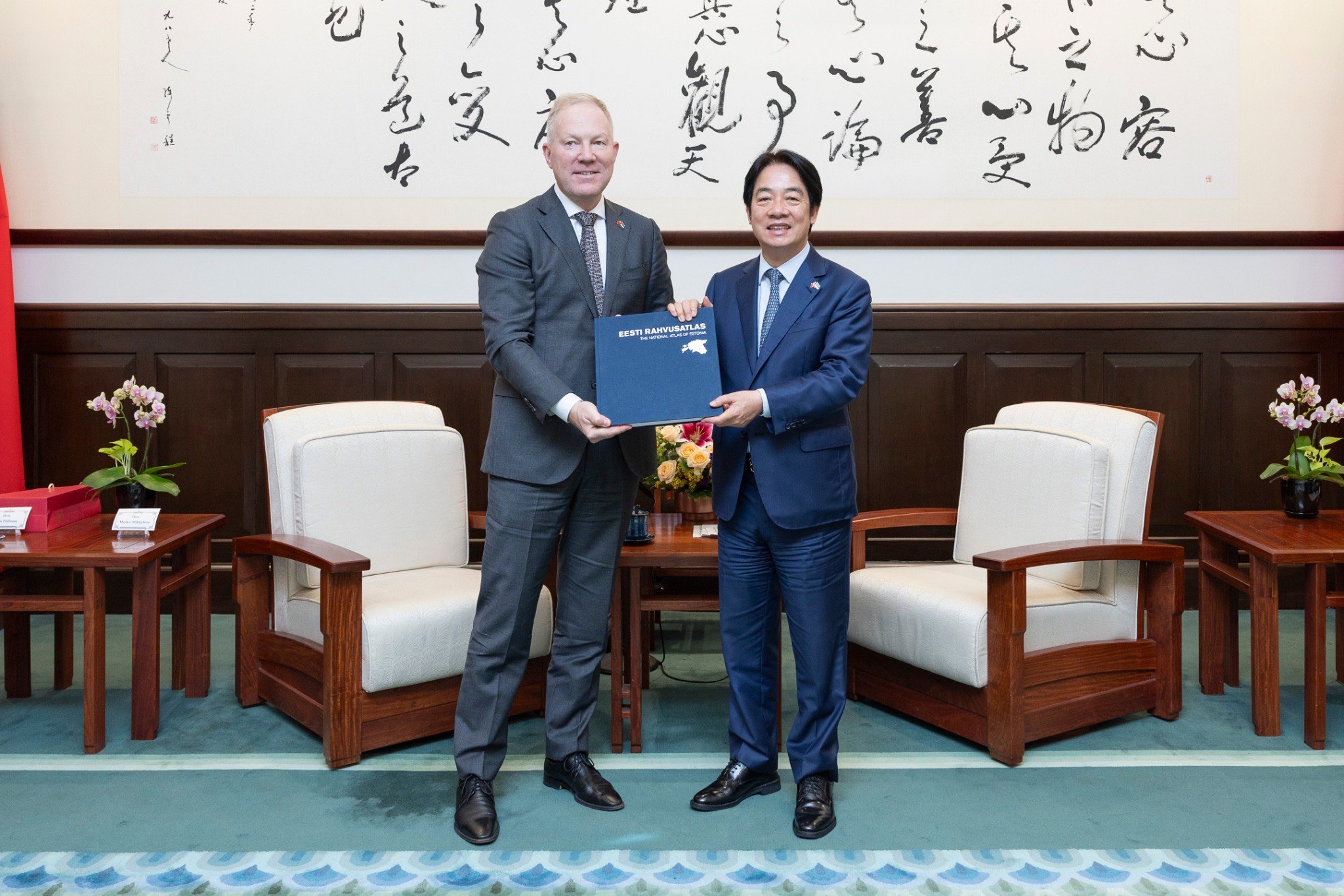 總統賴清德1日接見愛沙尼亞國會外交委員會訪問團。(總統府提供)