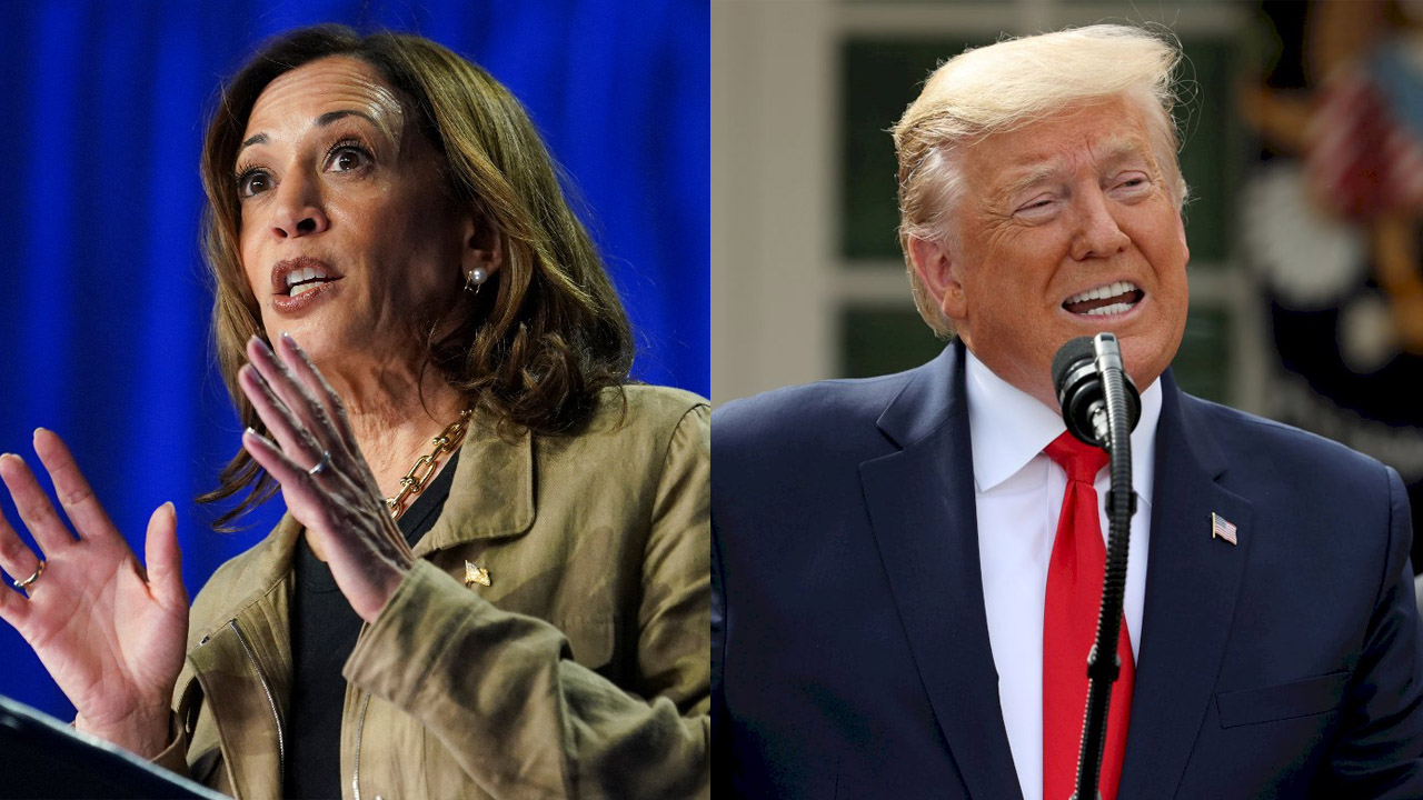 美國總統大選進入倒數，民主黨總統候選人賀錦麗(左)、共和黨對手川普(右)都全力衝刺爭取選民最後支持。(路透社/達志影像)