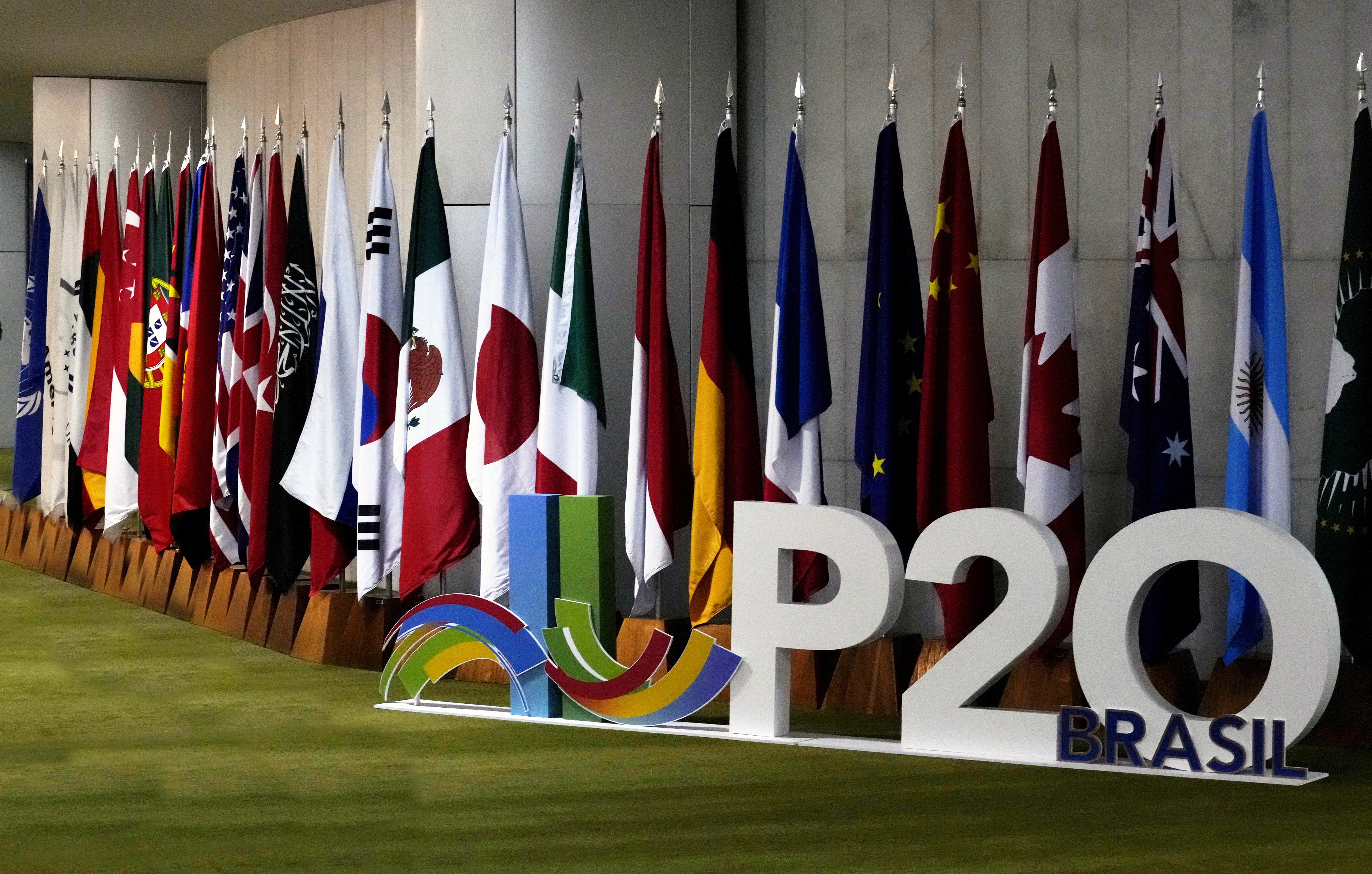 20國集團(G20)領導人18日將齊聚巴西召開峰會。圖為議會入口大廳。(美聯社/達志影像)