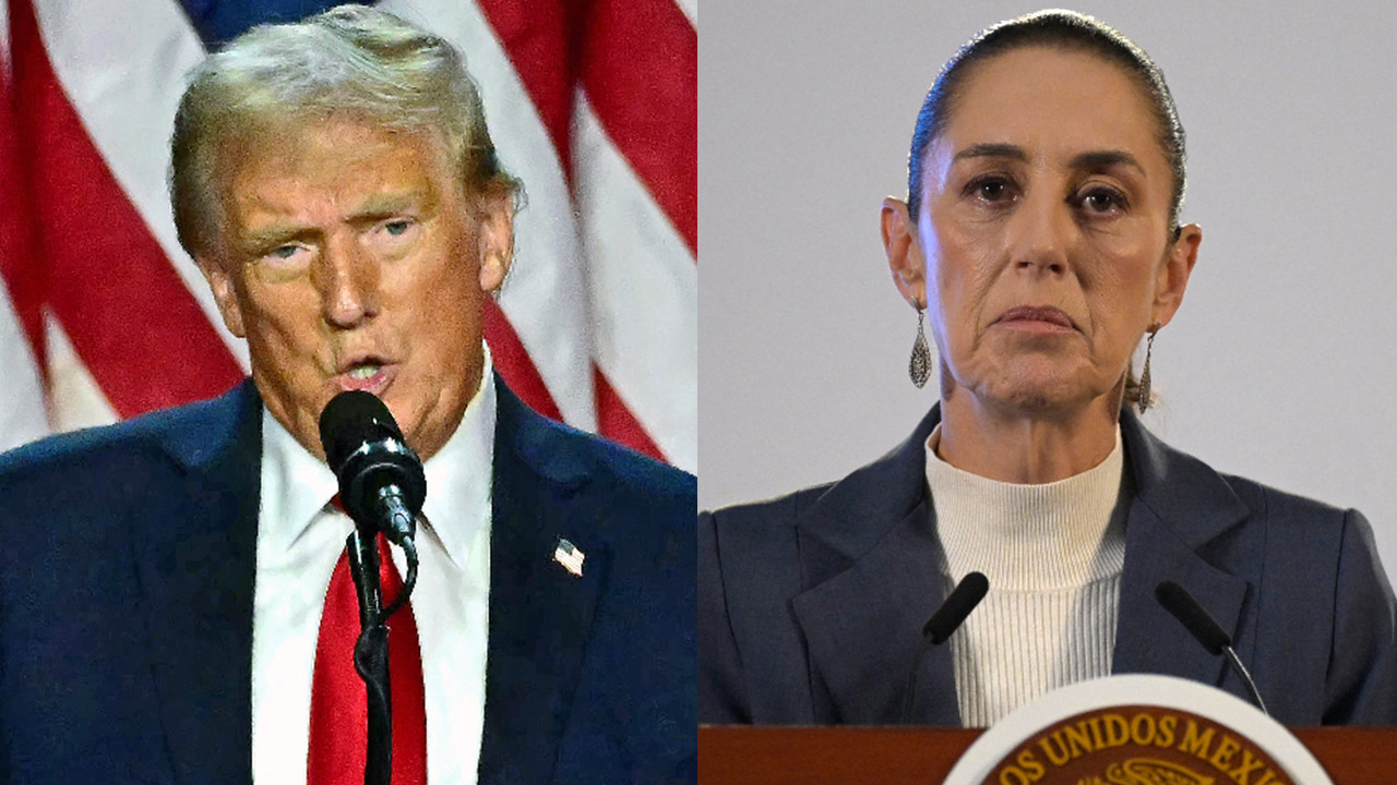 美國總統川普(Donald Trump，左)、墨西哥總統薛恩鮑姆(Claudia Sheinbaum，右)。資料合成照。(AFP)