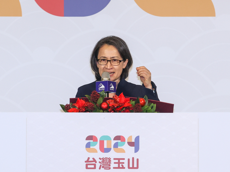 台灣玉山科技協會4日晚間在台北舉行2024歲末晚宴，副總統蕭美琴出席並致詞。(圖：中央社)