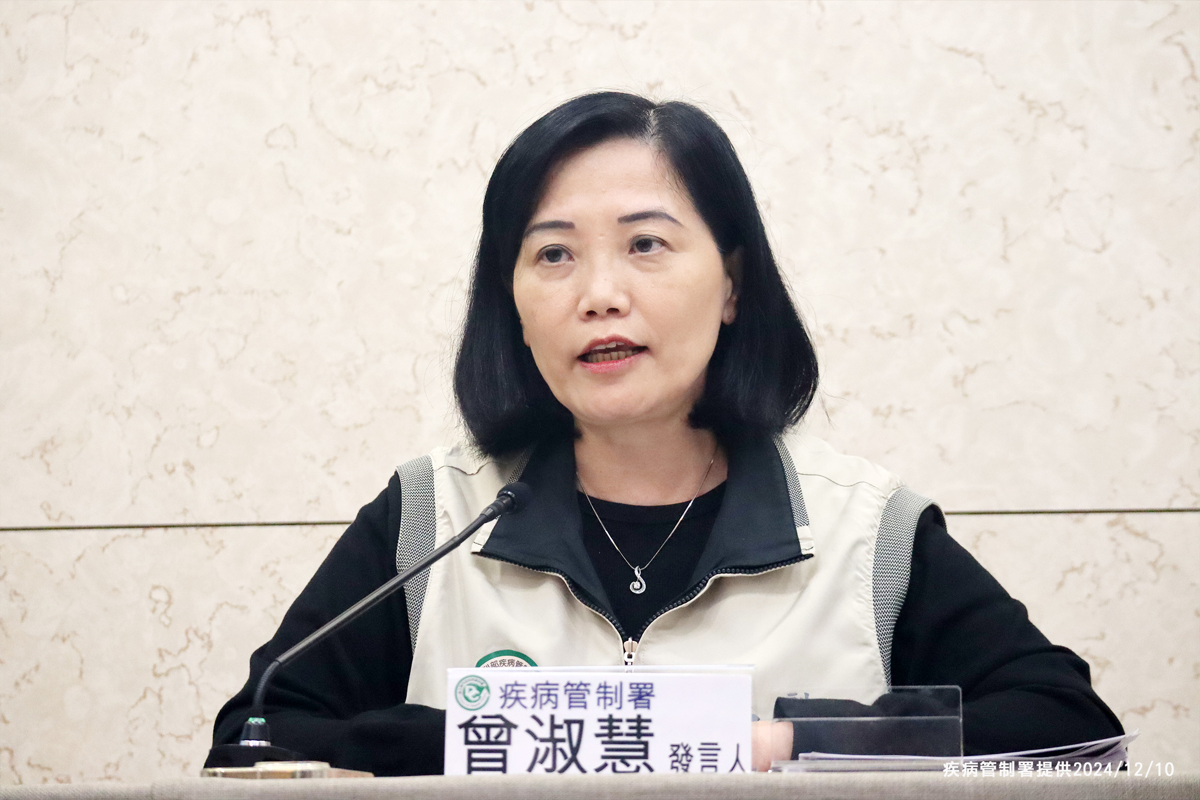 曾淑慧10日表示，估流感疫情12月中下旬進入流行期。(疾管署提供)