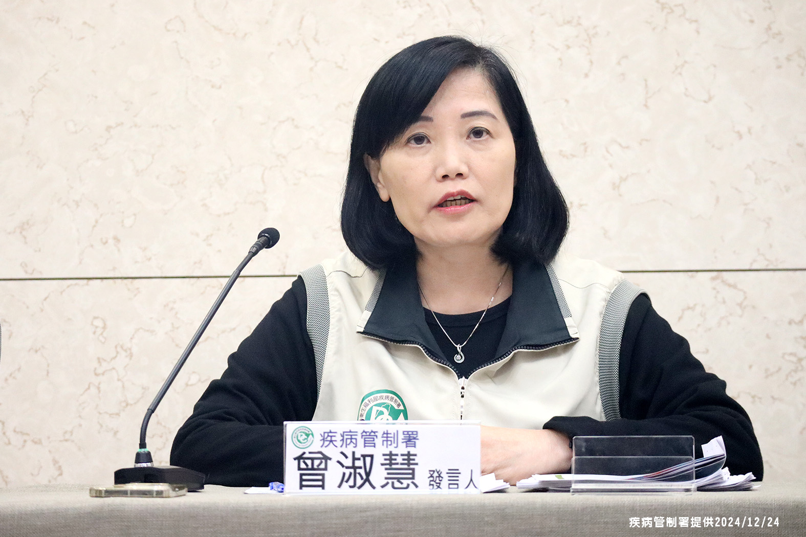 疾管署發言人曾淑慧24日表示，預估本週進入流感流行期。(疾管署提供)