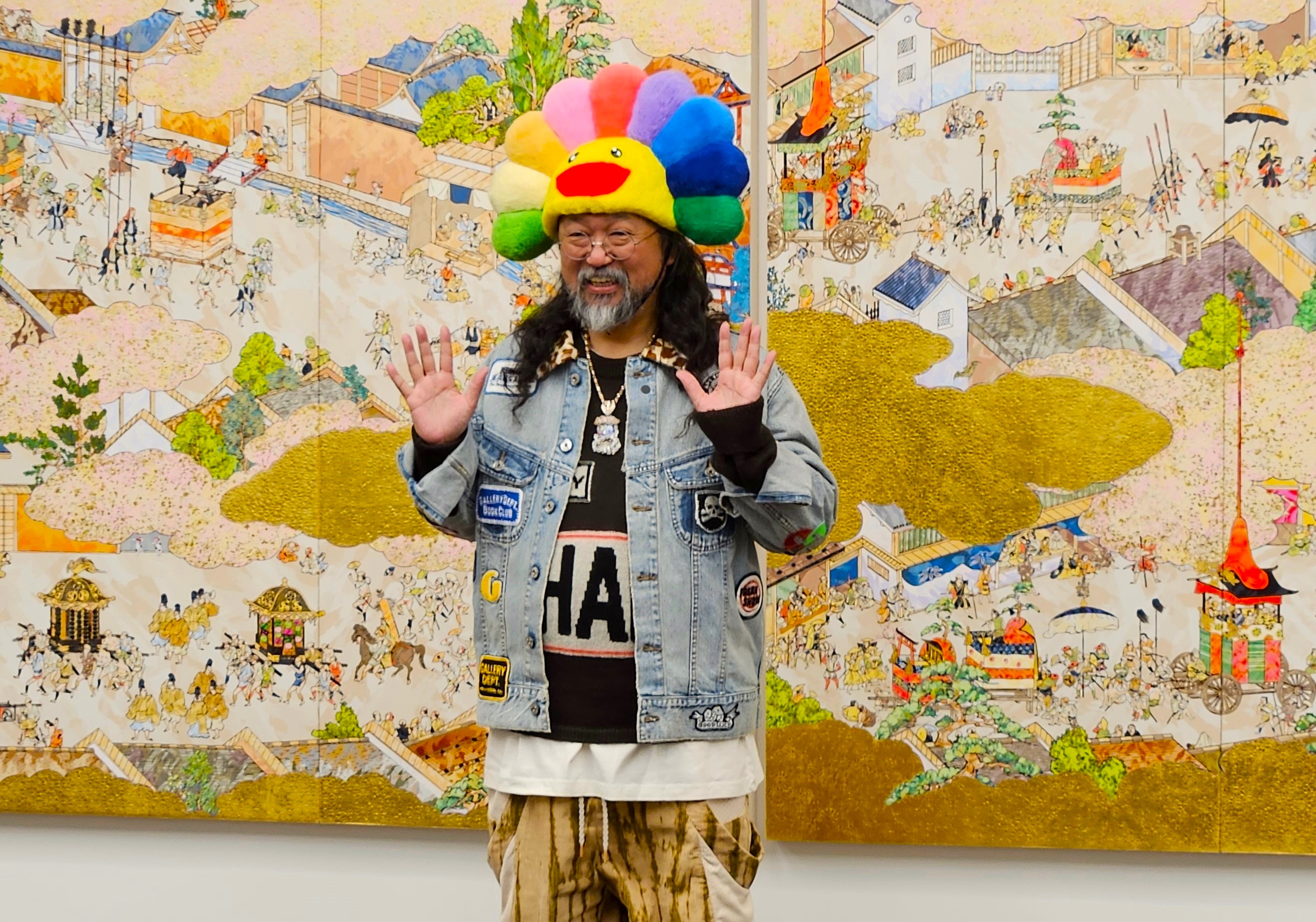 日本著名藝術家村上隆（Murakami Takashi）闊別15年後，帶著新作品重返倫敦，再次掀起熱潮。(圖：黃貞貞 攝)