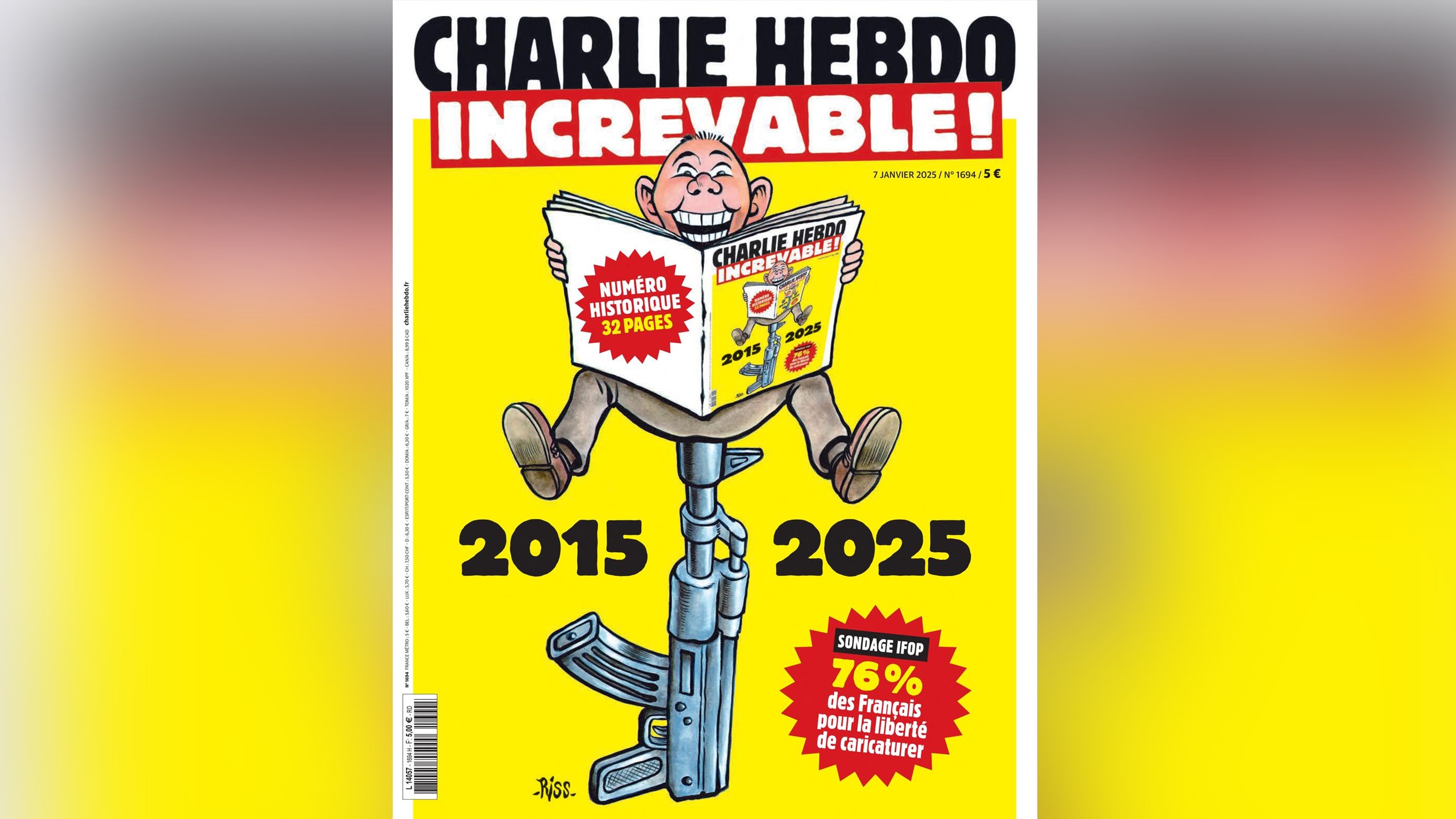法國嘲諷刊物「查理週刊」(Charlie Hebdo)推出特刊。(翻攝網路)