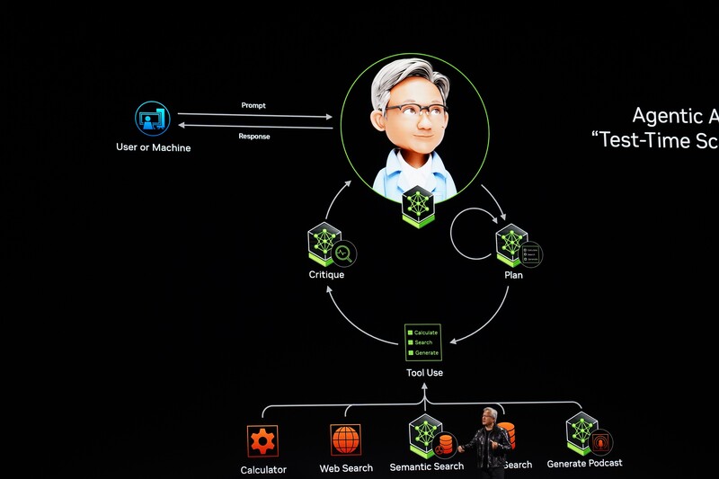 輝達（NVIDIA）執行長黃仁勳以主題演說為CES揭幕，把個人魅力與品牌、科技完美結合。 (圖：中央社)