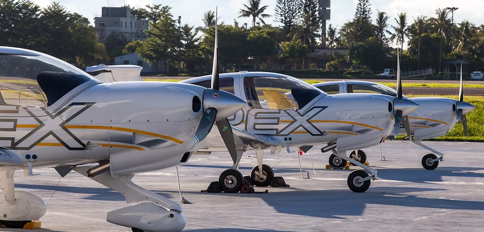 安捷航空一架DA-40型教練機日前誤闖佳山基地，安捷航空表示，已暫停所有學員單獨訓練。(圖：安捷航空官網)