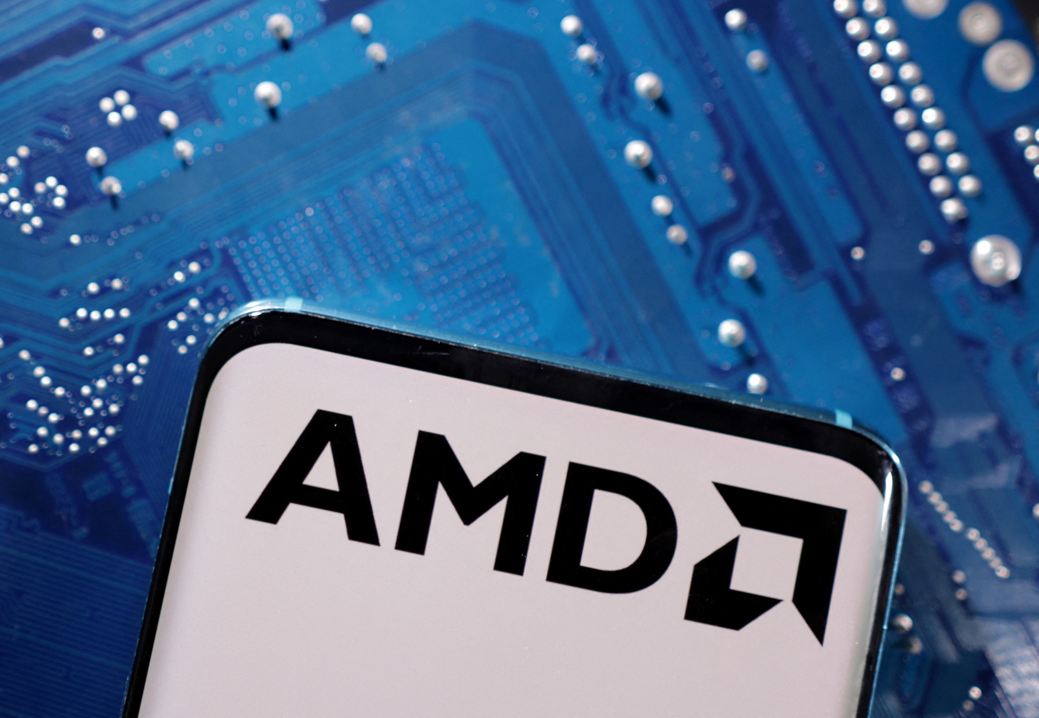 無晶圓廠半導體公司 AMD(超微)商標。(路透社/達志影像)