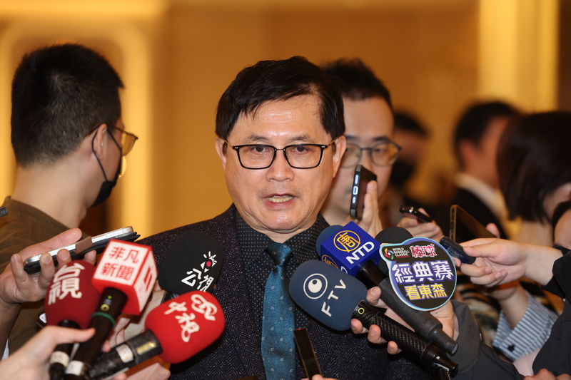 和碩董事長童子賢(前中)22日出席三三企業交流會。(圖：中央社)