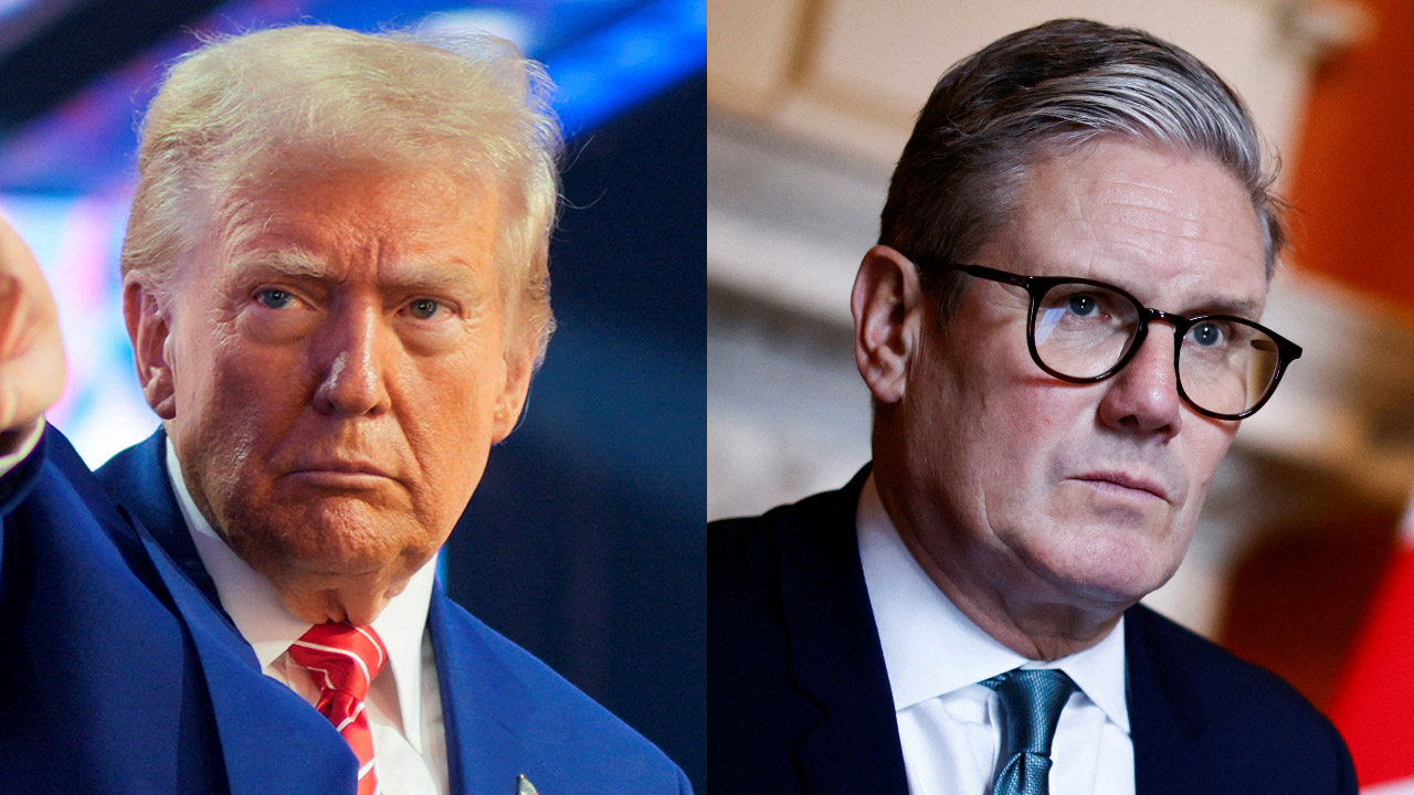 美國總統川普(左)和英國首相施凱爾(右)。資料合成照。(路透社/達志影像)