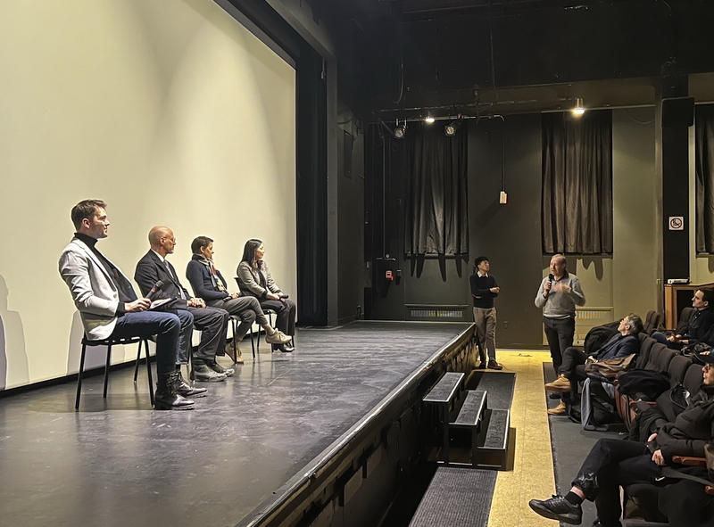 紀錄片「看不見的國家」日前在蒙特婁首映並舉行映後座談。(駐蒙特婁辦事處提供)