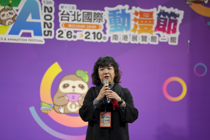 2025台北國際動漫節6日在南港展覽館登場，文化部政務次長李靜慧出席開幕記者會時致詞表示，往往都是報告文化部政策的利多消息，鼓勵年輕族群消費，但因為遭立法院刪減預算，難以推出鼓勵措施，「很抱歉」。(圖：中央社)