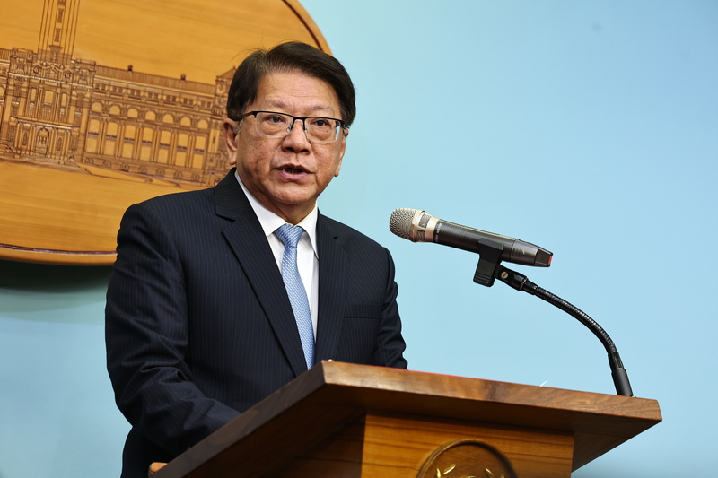 總統賴清德10日召集五院院長會商國政，會後記者會傍晚在總統府舉行，總統府秘書長潘孟安（圖）出席並說明會議內容。 (圖：中央社)