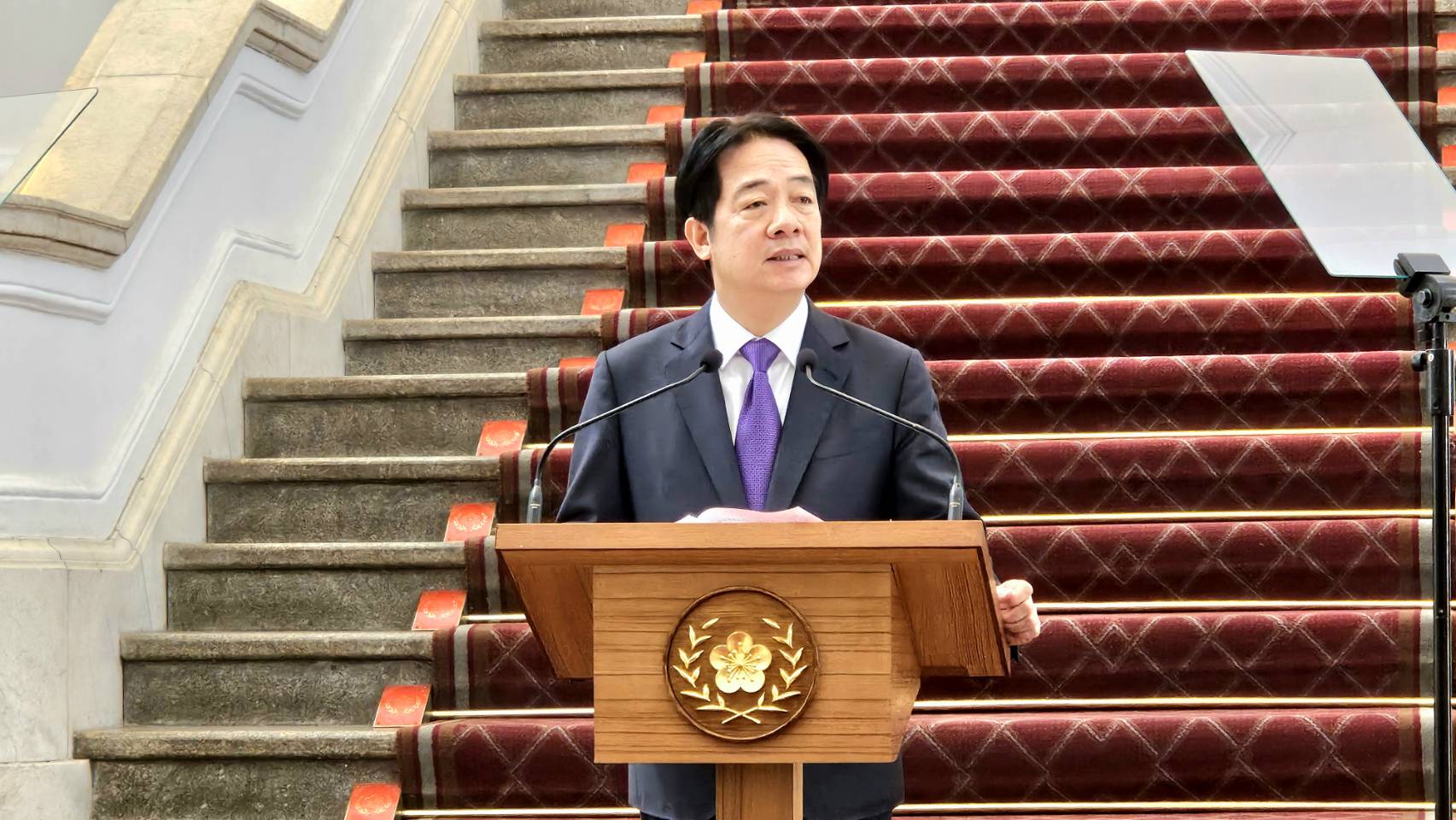 賴清德總統召開國安高層會議，並在會後親自對外說明會議結論。(歐陽夢萍 攝)