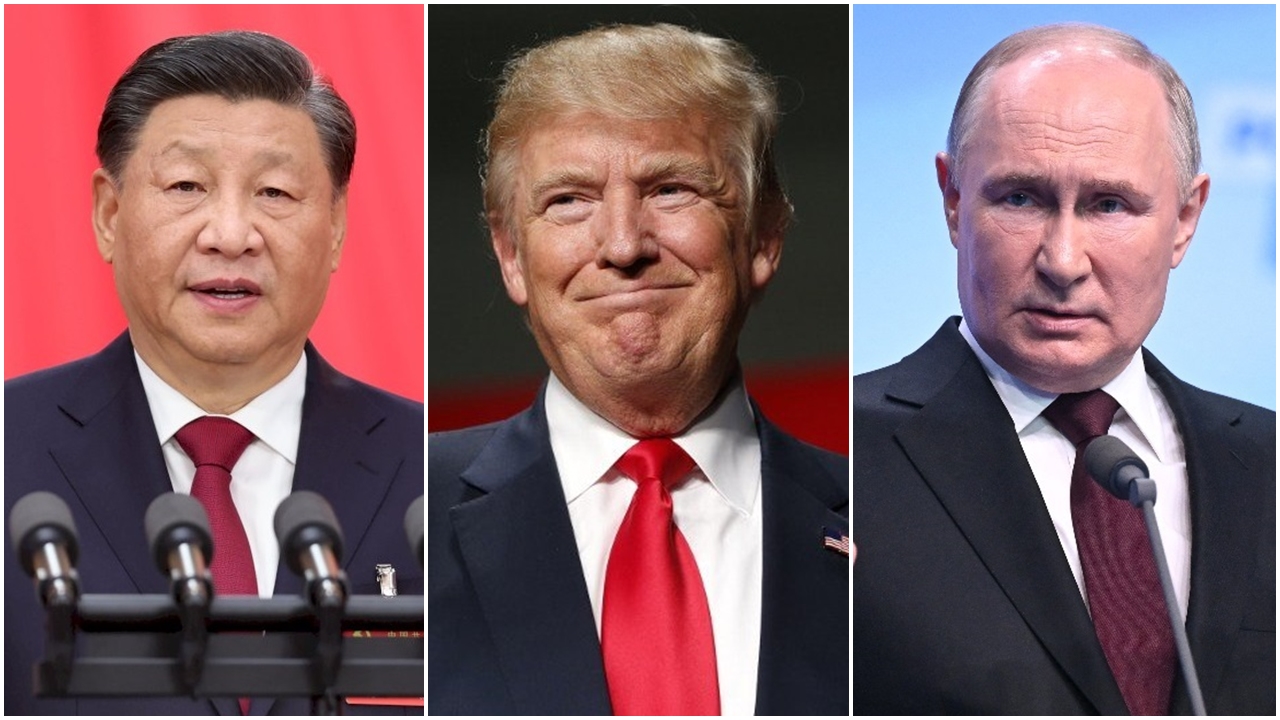 習近平，川普，蒲亭。(合成圖/AFP)