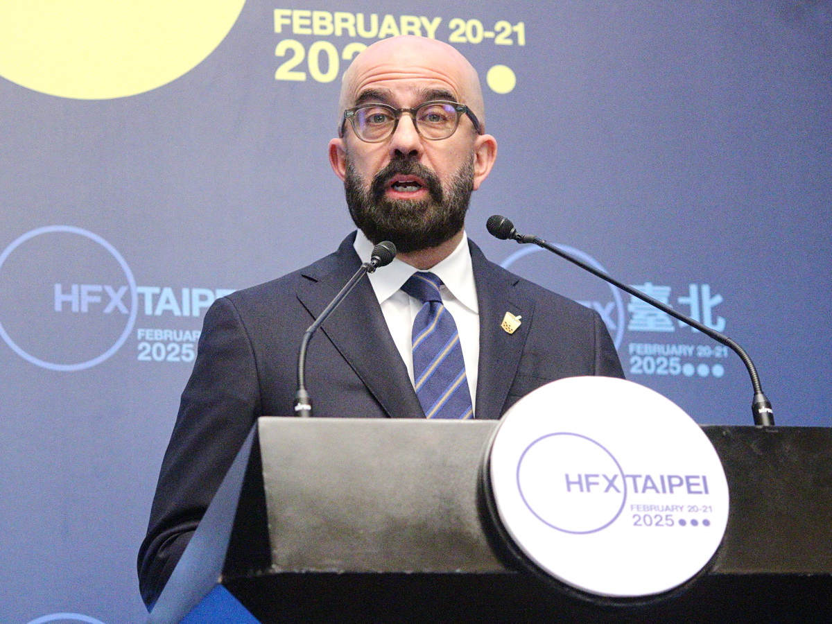 哈利法克斯論壇主席范普拉(Peter Van Praagh)20日在台北表示，這是給世界的訊號，台灣有很多朋友 (央廣記者王照坤 攝)