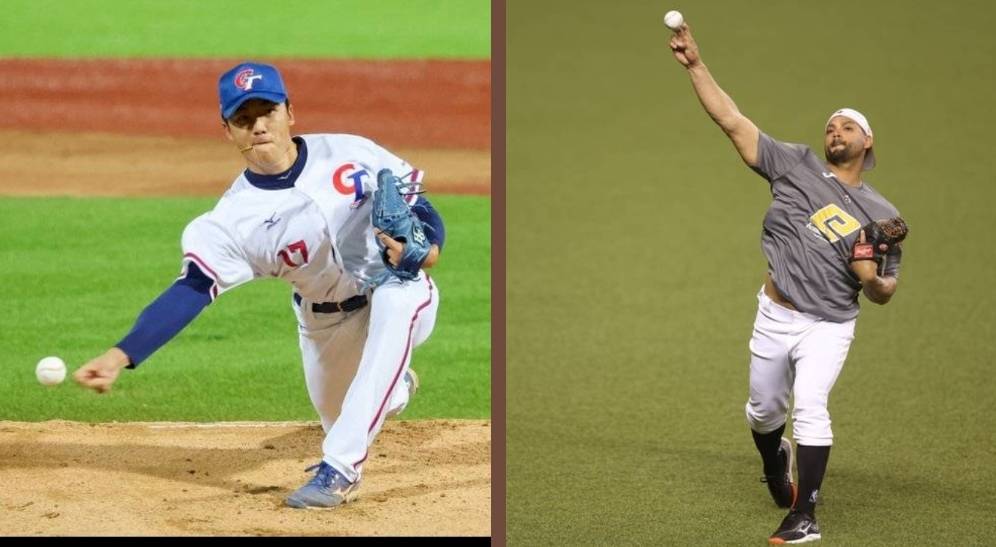 2025世界棒球經典賽資格賽台灣隊首戰交手西班牙，台灣隊派出「奇兵」陳宇宏(左)擔任先發，西班牙先發投手為雷法(右)。（資料照片／中央社）