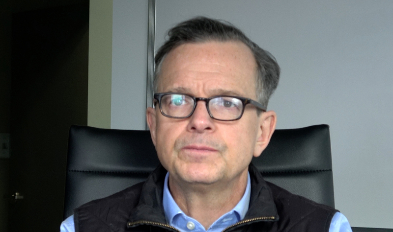 美台商會會長韓儒伯20日接受中央社訪問，分析川普政府的關稅立場，建議台灣應盡速宣布支持川普政府的實際措施。圖為視訊影片截圖。 (圖：中央社)