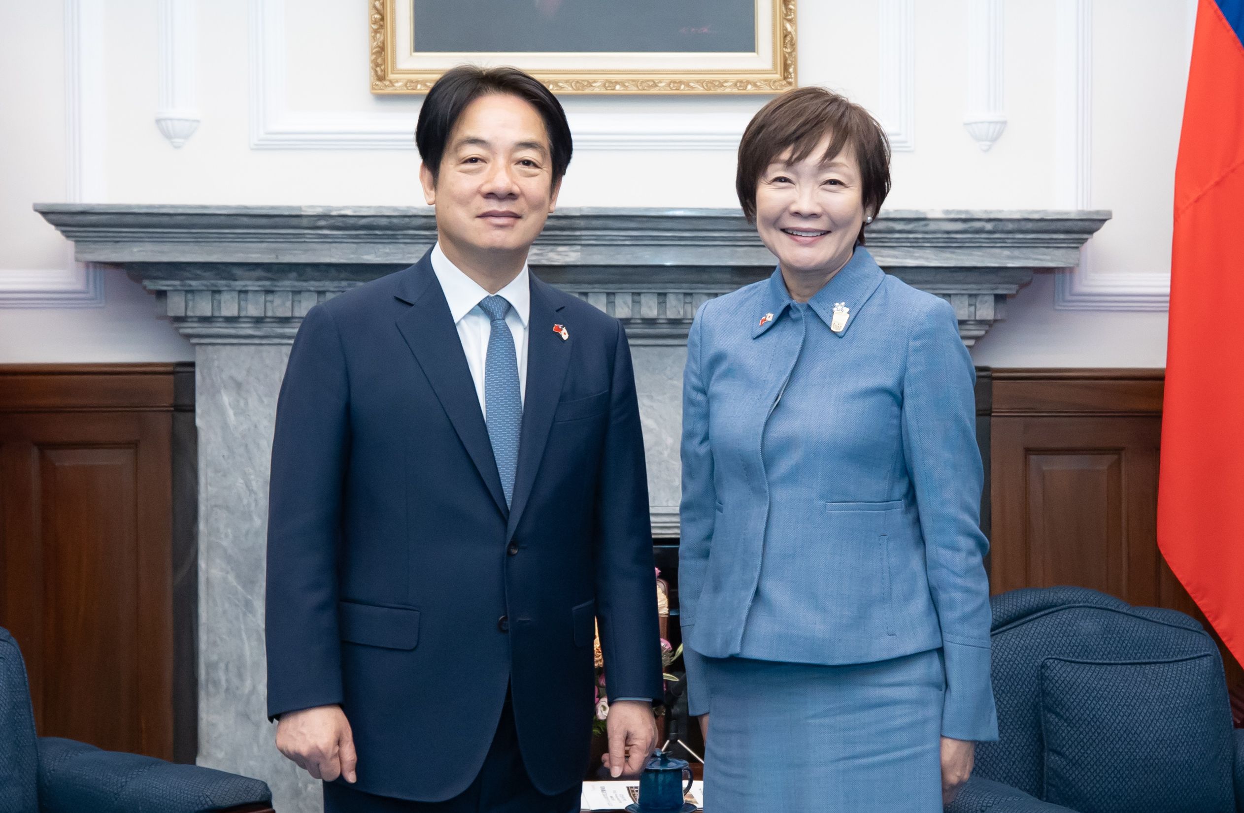 賴清德總統21日接見日本故前首相安倍晉三的夫人安倍昭惠。(圖:總統府)